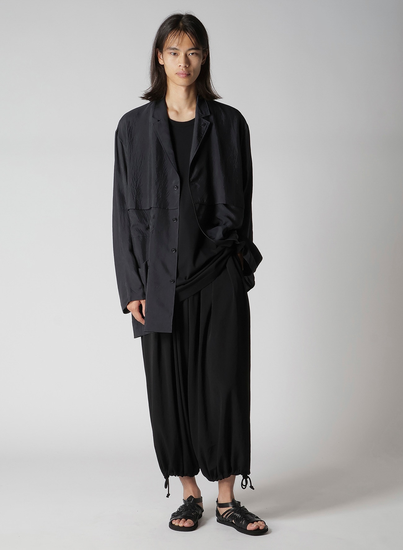 CUPRO TAFFETA FRONT DOUBLE SHIRT JACKET