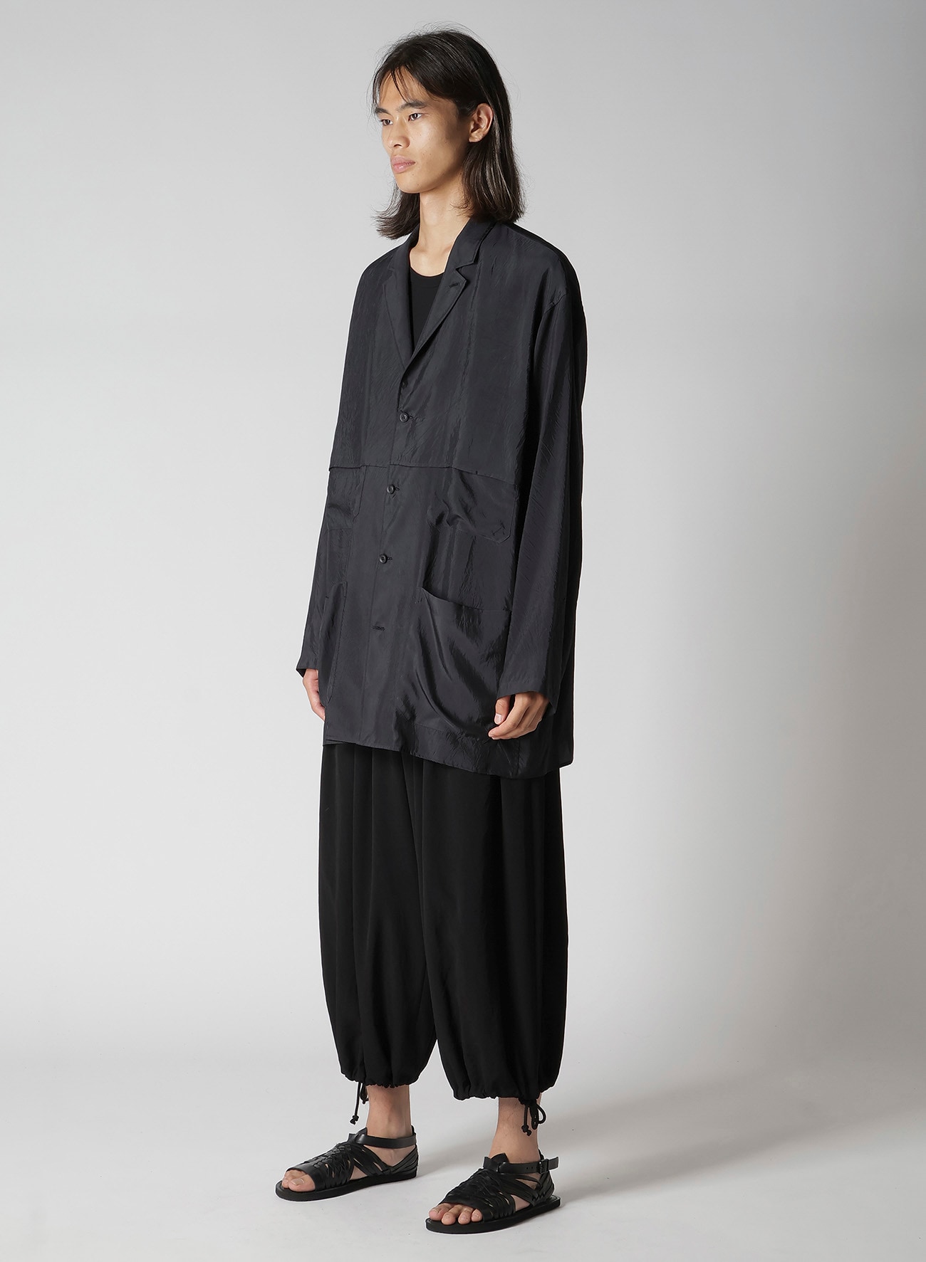 CUPRO TAFFETA FRONT DOUBLE SHIRT JACKET