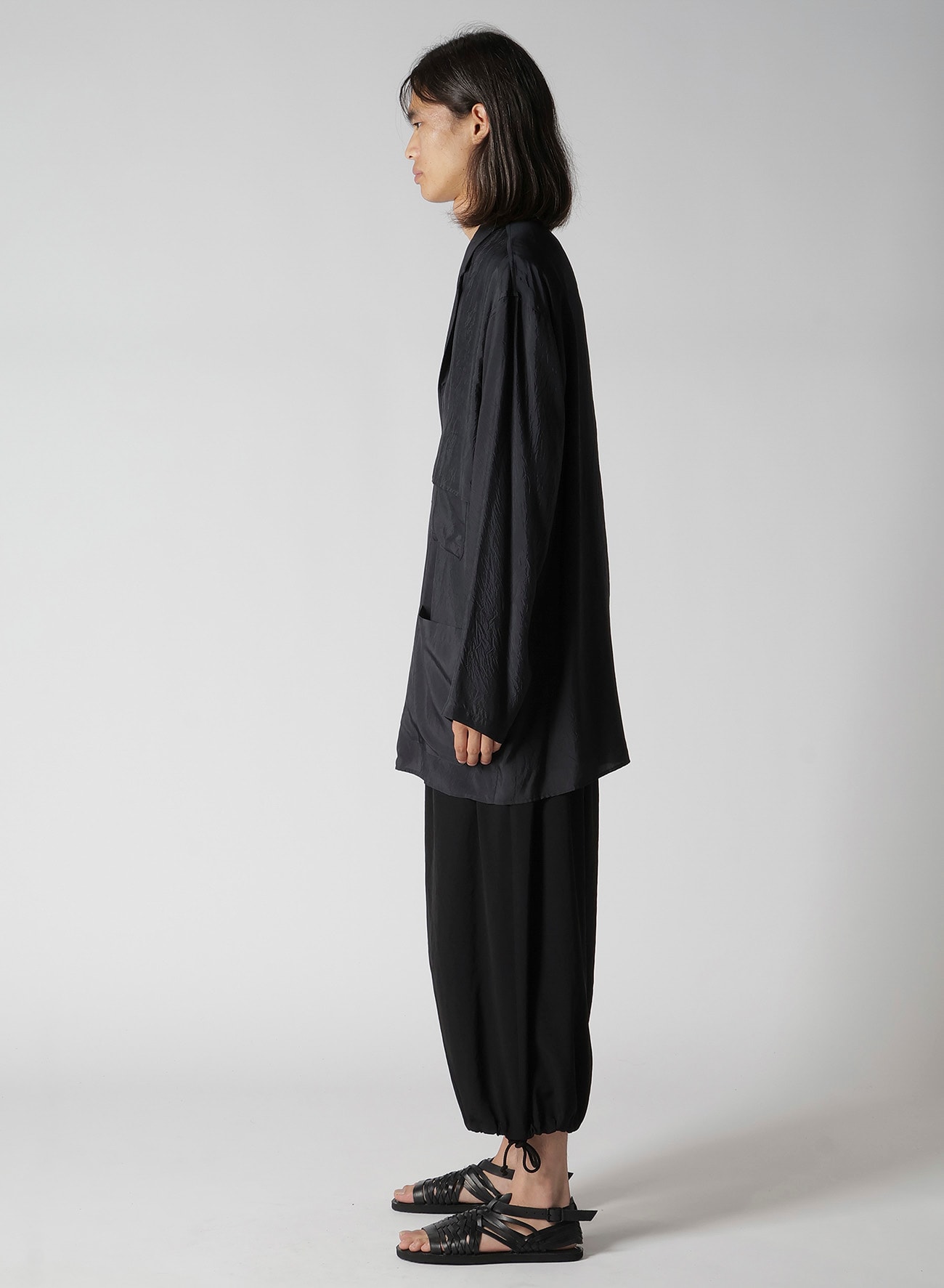 CUPRO TAFFETA FRONT DOUBLE SHIRT JACKET