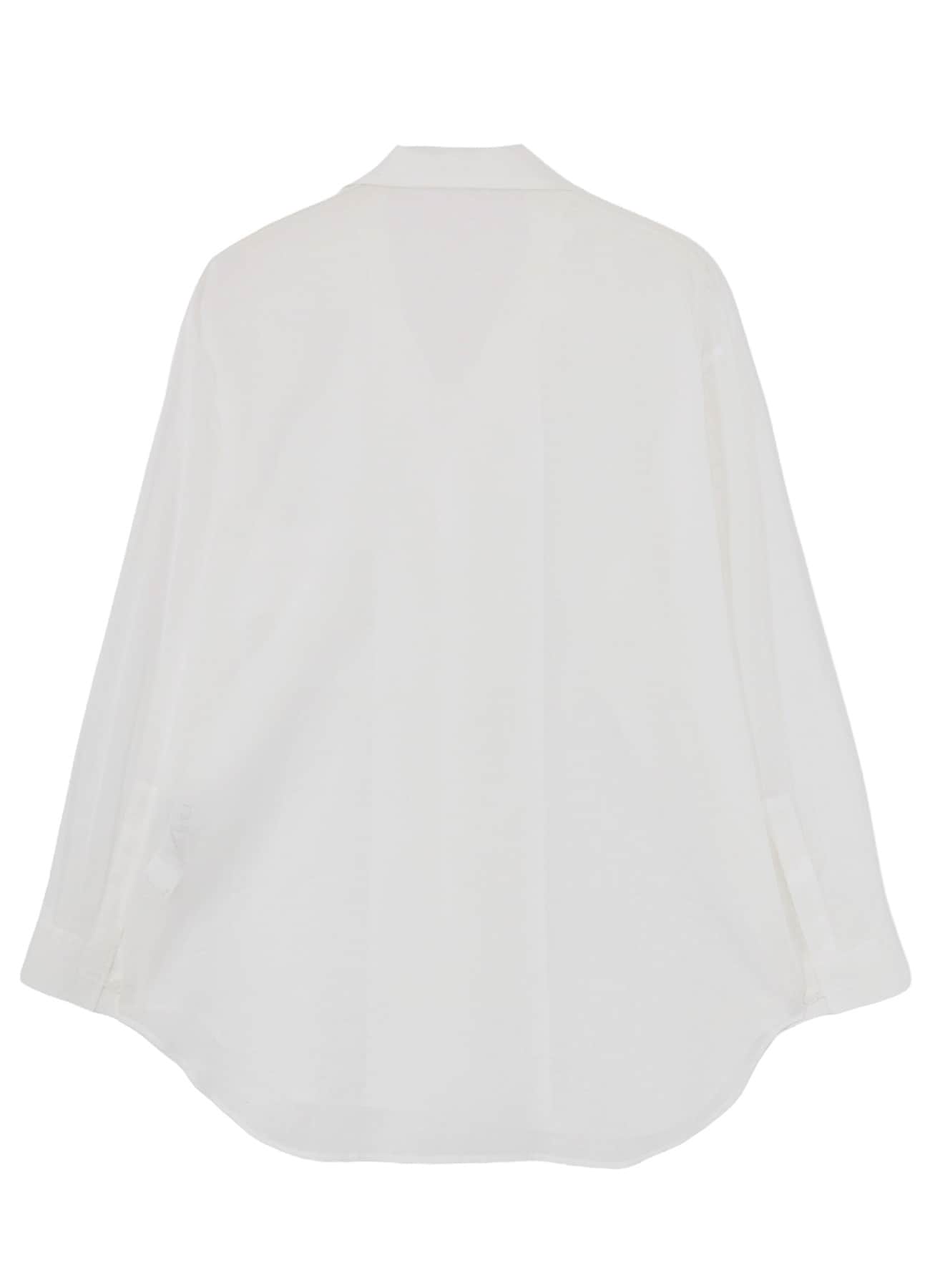 COTTON/LINEN SLAB LAWN OPEN COLLAR BLOUSE