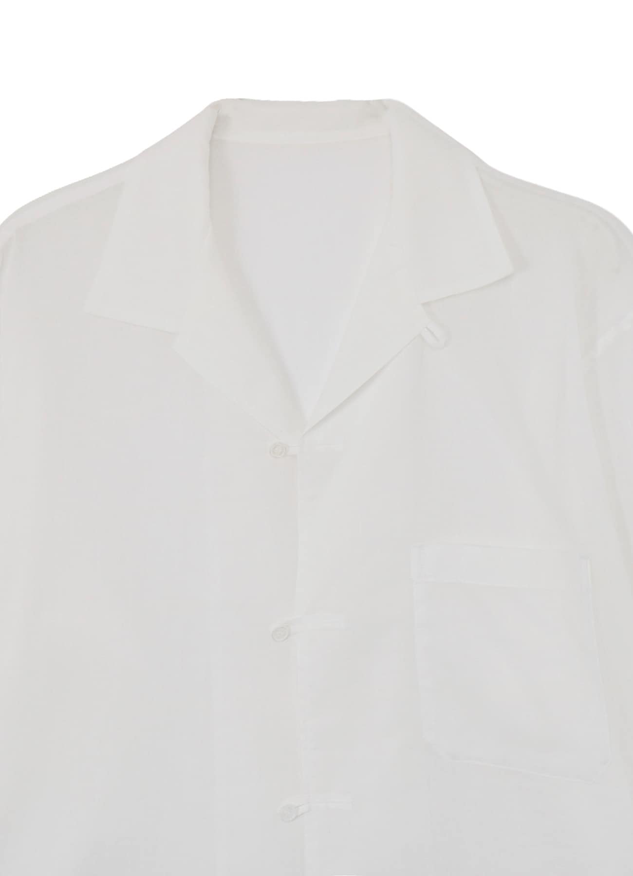 COTTON/LINEN SLAB LAWN OPEN COLLAR BLOUSE