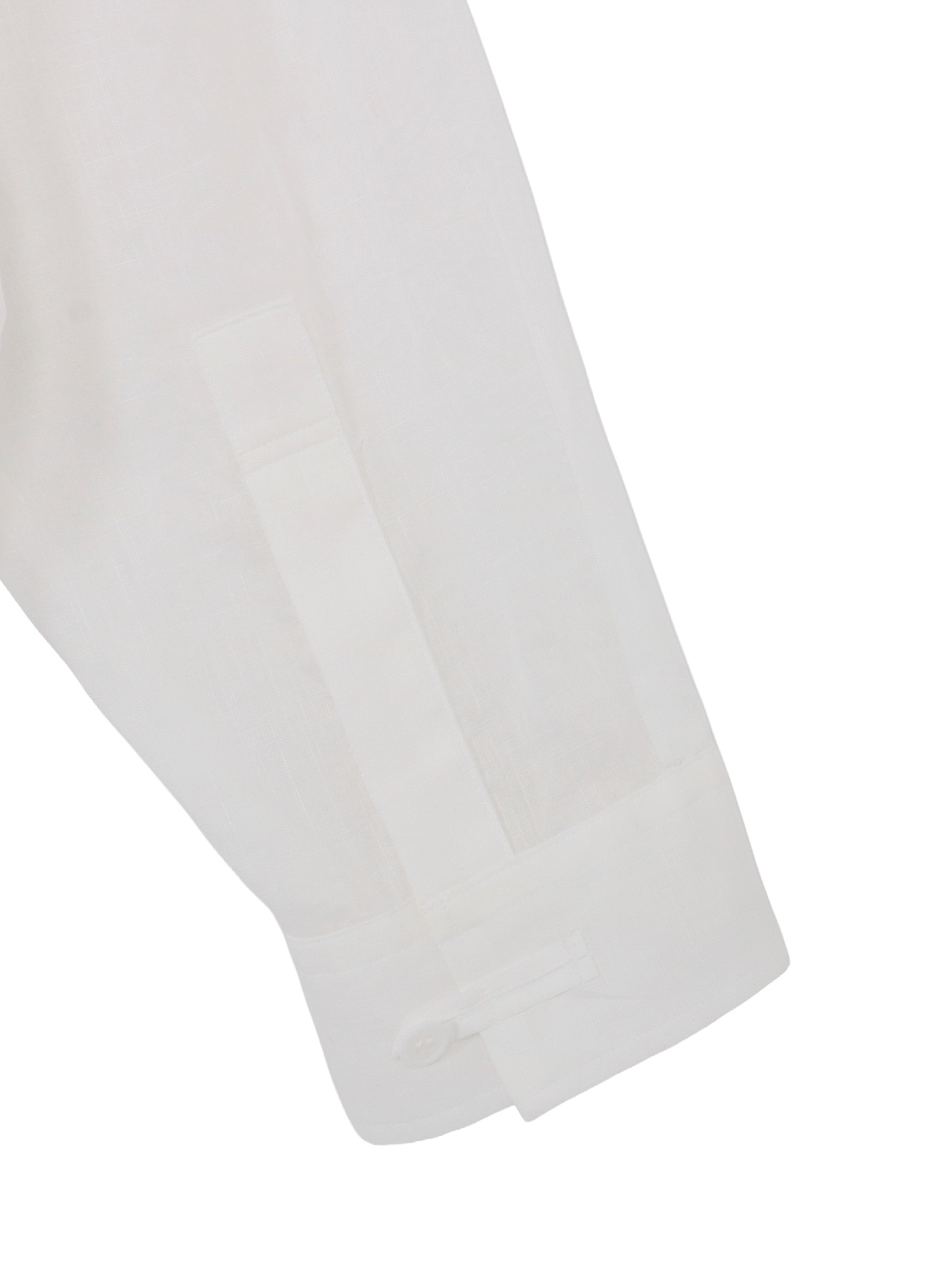 COTTON/LINEN SLAB LAWN OPEN COLLAR BLOUSE