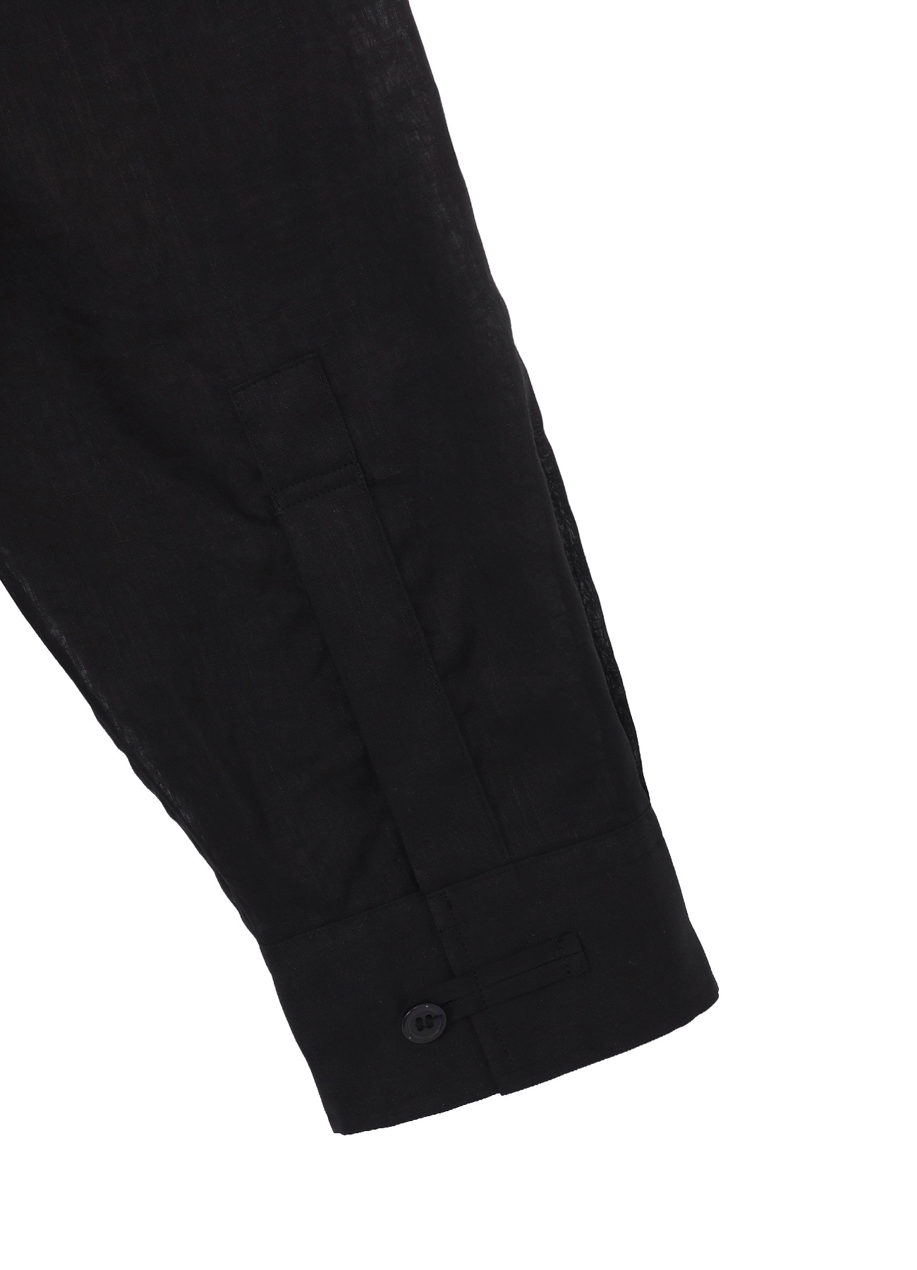 COTTON/LINEN SLAB LAWN OPEN COLLAR BLOUSE