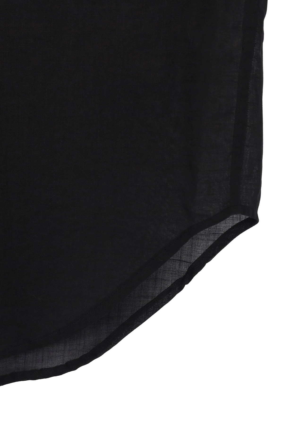 COTTON/LINEN SLAB LAWN OPEN COLLAR BLOUSE