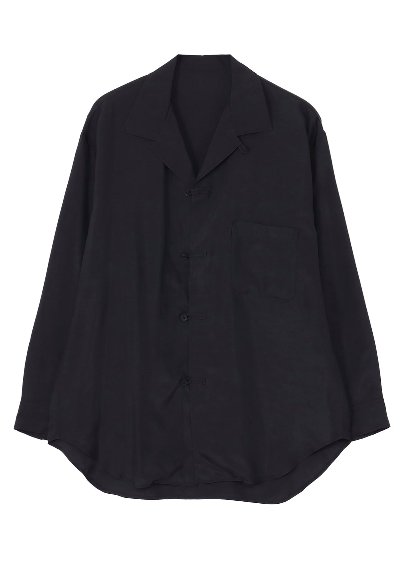CUPRO TAFFETA LOOP OPEN COLLAR SHIRT