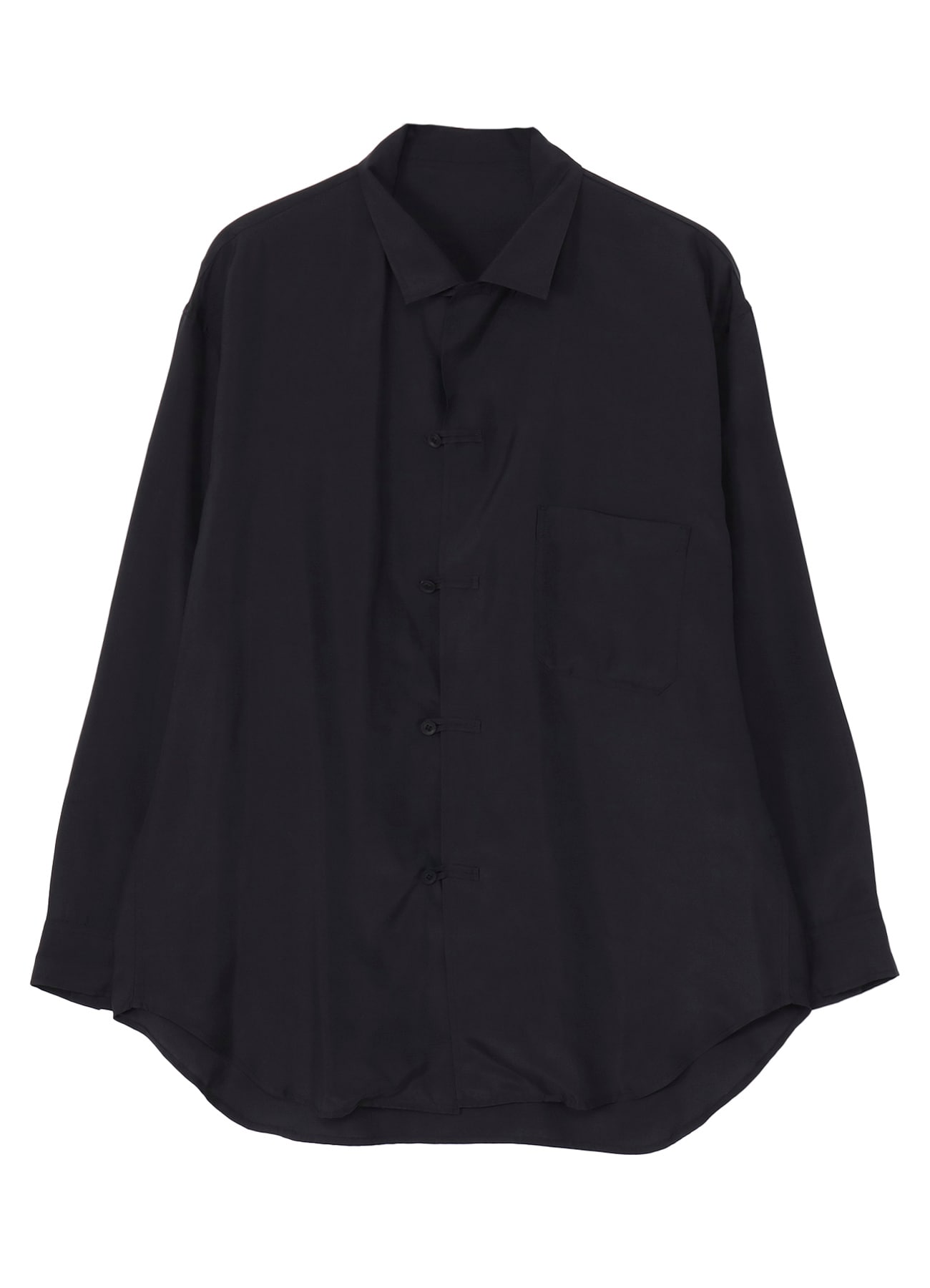 CUPRO TAFFETA LOOP OPEN COLLAR SHIRT