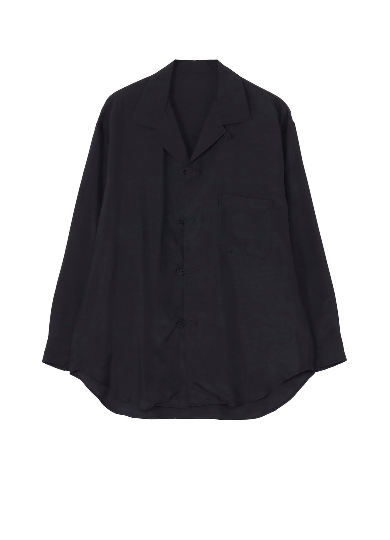 CUPRO TAFFETA LOOP OPEN COLLAR SHIRT