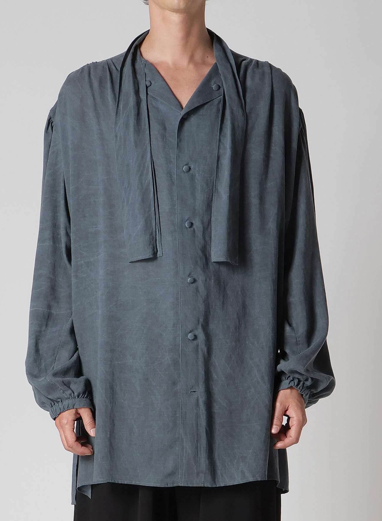 CELLULOSE COATING SCARF GATHER BLOUSE