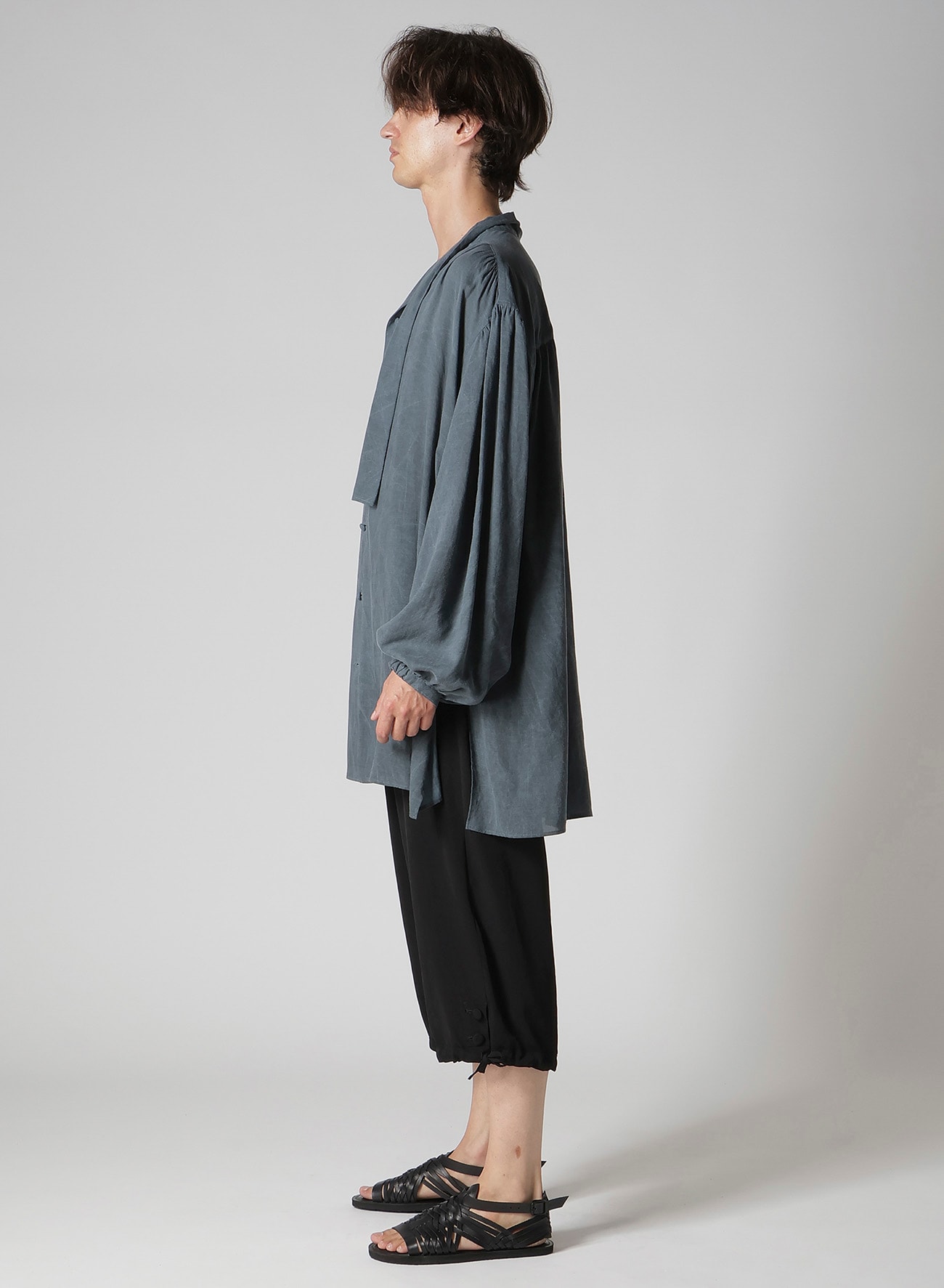 CELLULOSE COATING SCARF GATHER BLOUSE