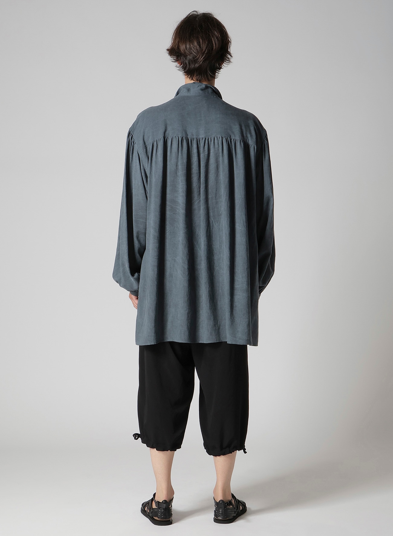 CELLULOSE COATING SCARF GATHER BLOUSE