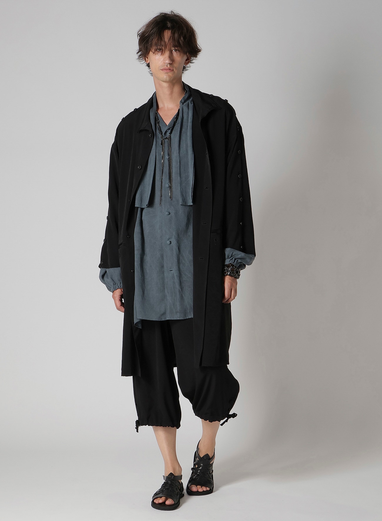 CELLULOSE COATING SCARF GATHER BLOUSE