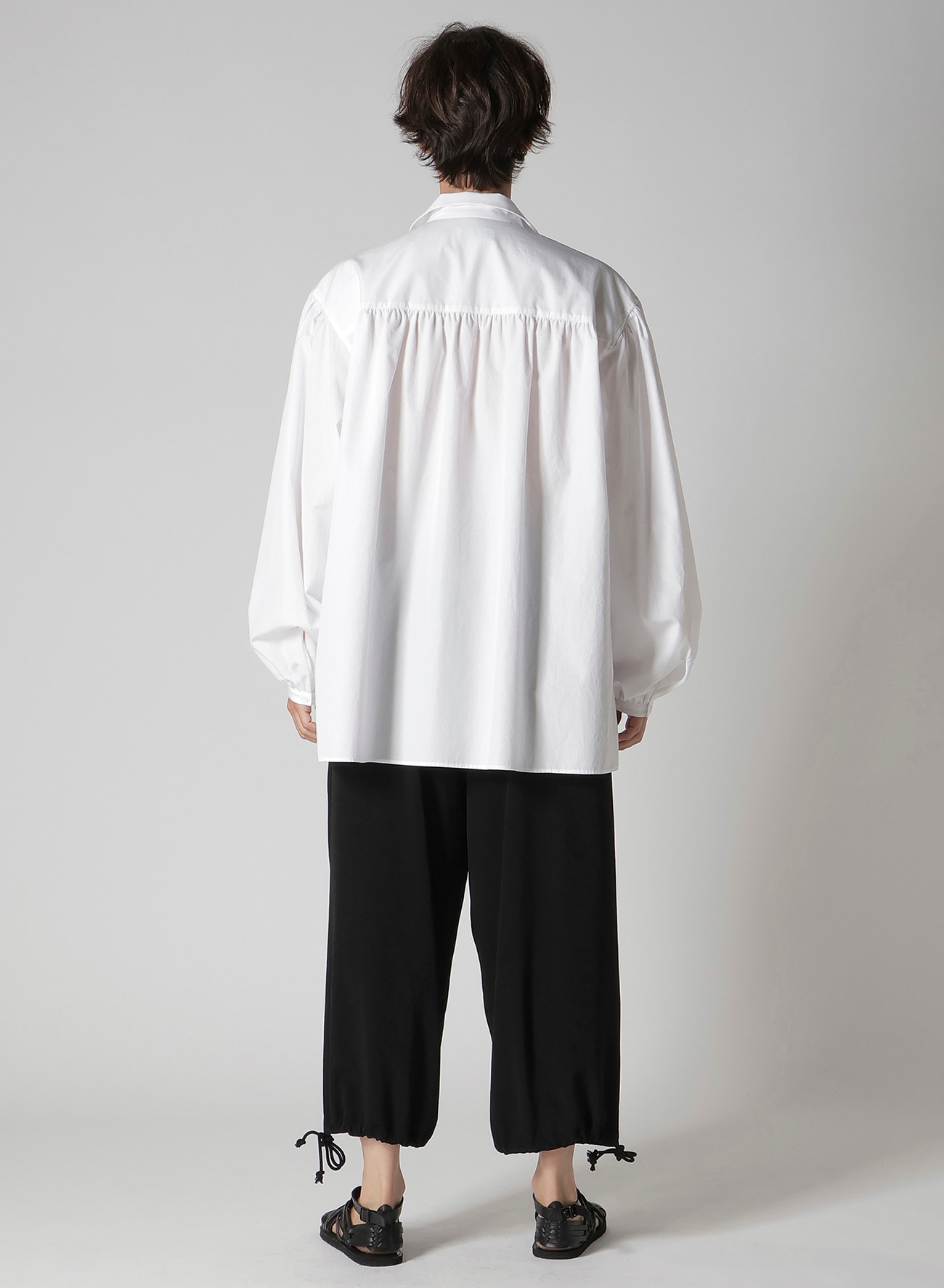 COTTON BROAD FRILLED GATHER BLOUSE