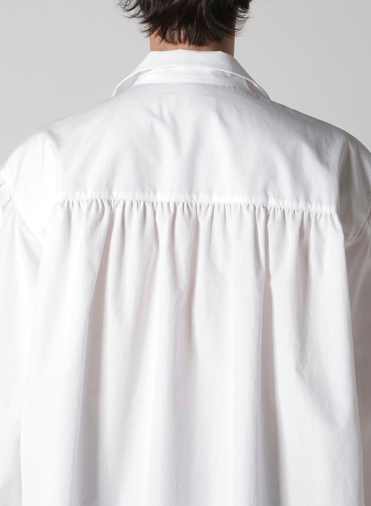 COTTON BROAD FRILLED GATHER BLOUSE