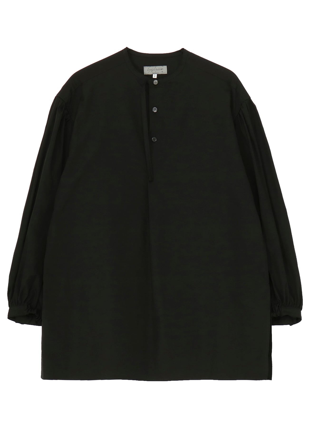 COTTON BROAD GATHER SLEEVE STAND BLOUSE