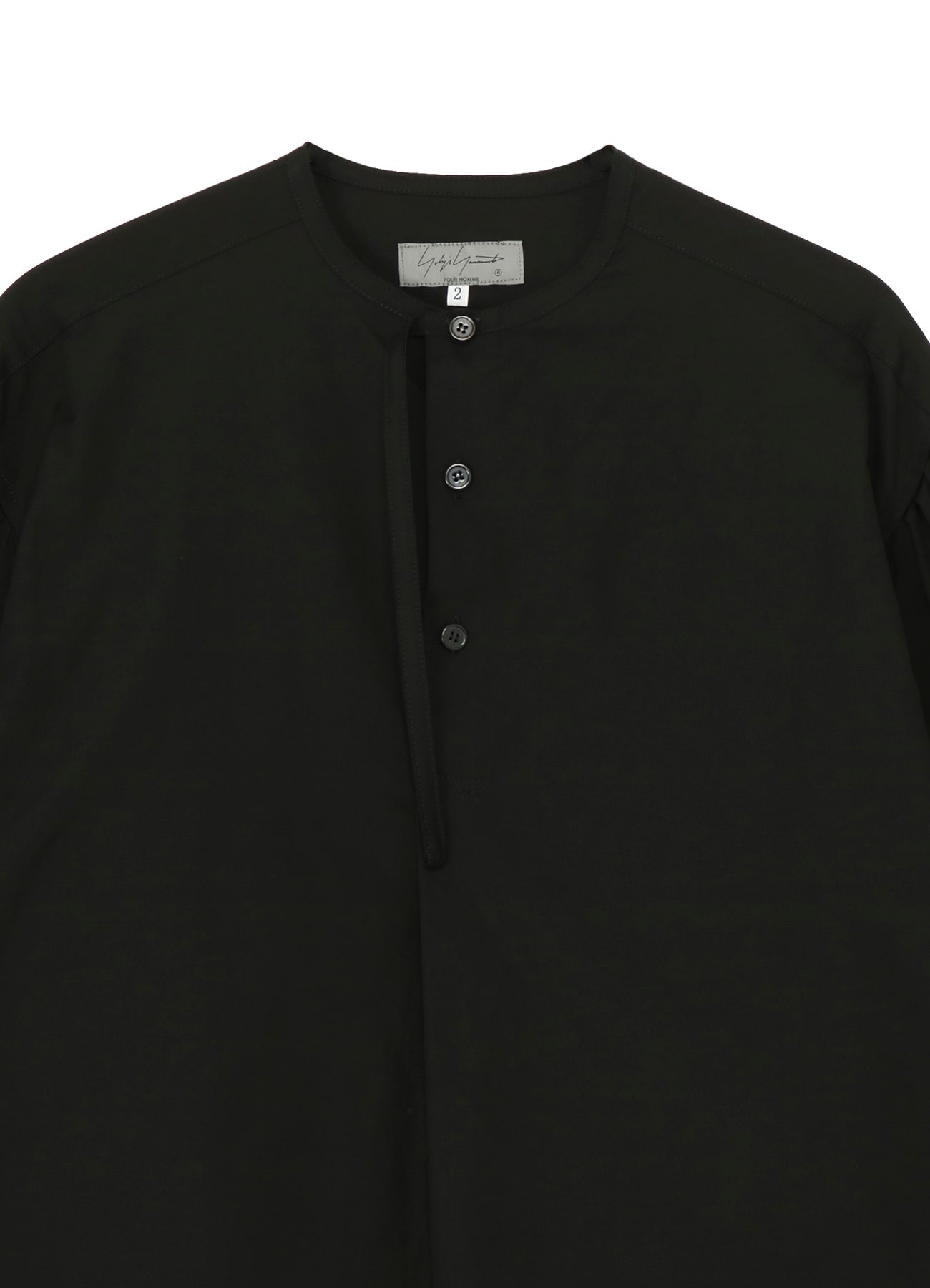 COTTON BROAD GATHER SLEEVE STAND BLOUSE