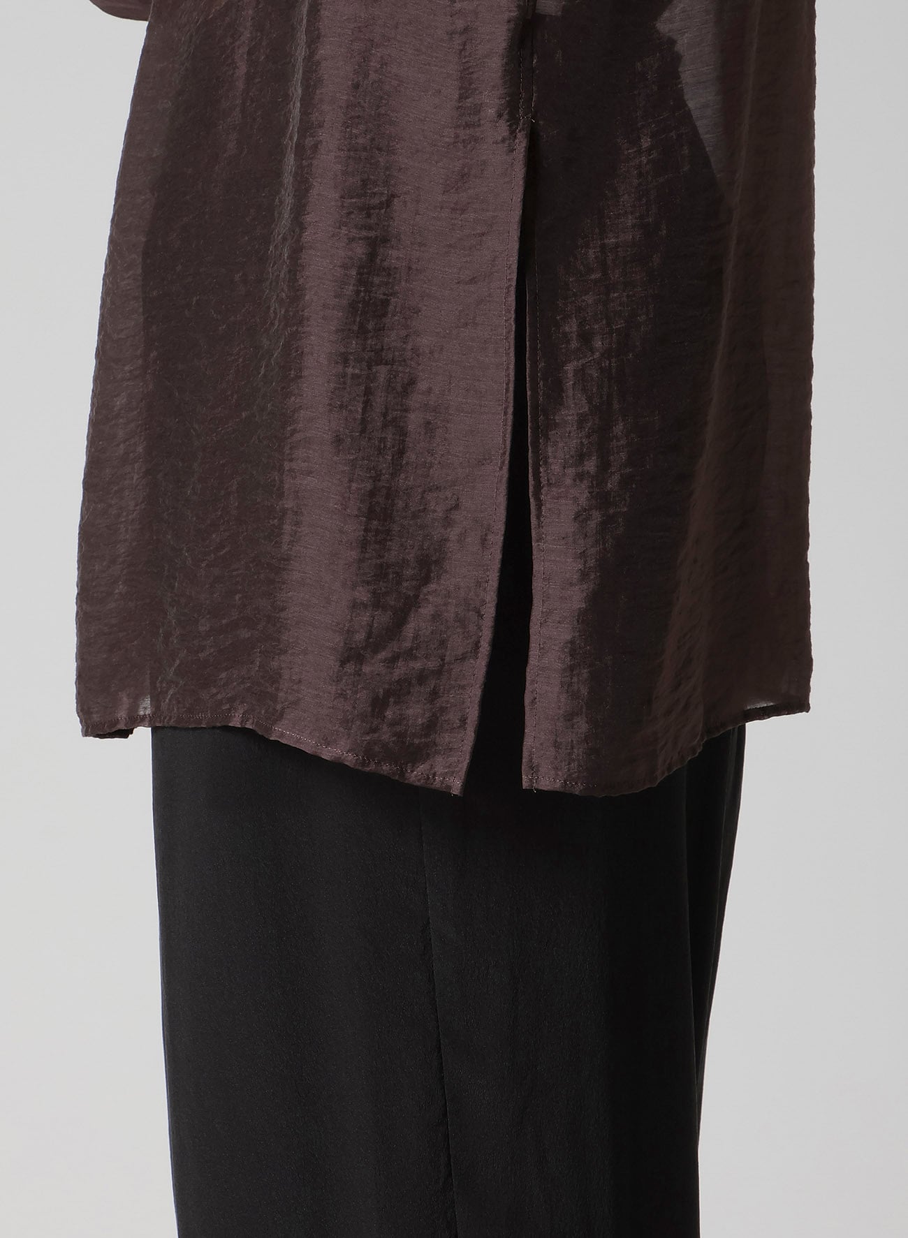 LY/NY LAWN GATHER SLEEVE STAND BLOUSE