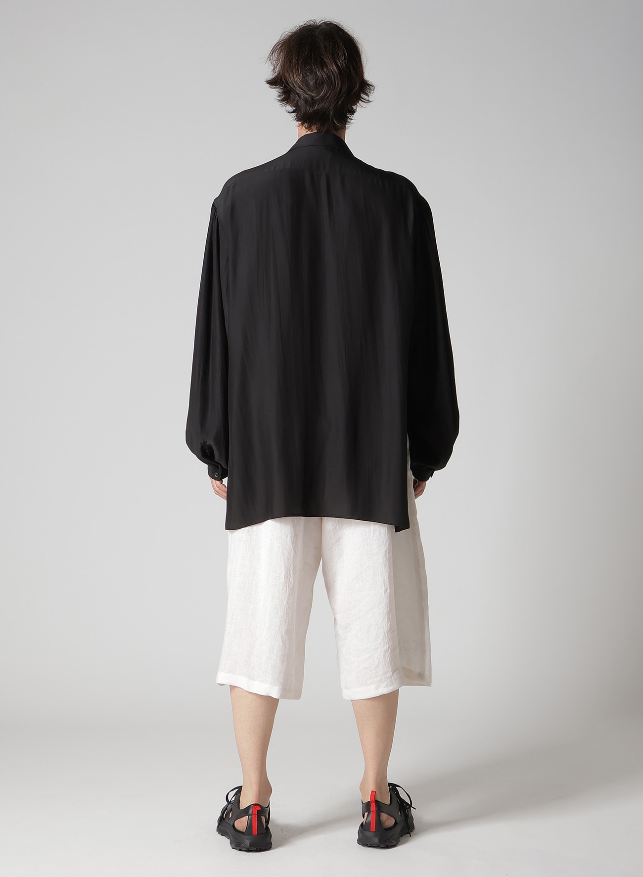 SEA MOTIF PRINTED SCARF COLLAR BLOUSE