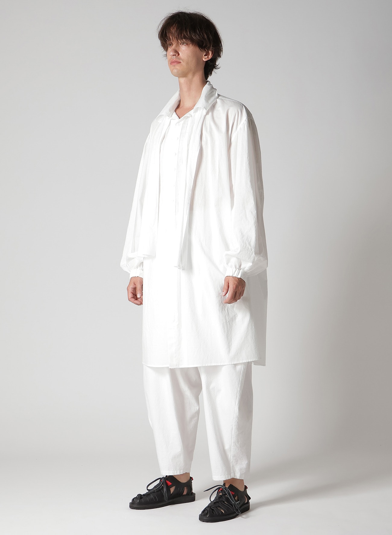 60/ LAWN LONG SCARF BLOUSE