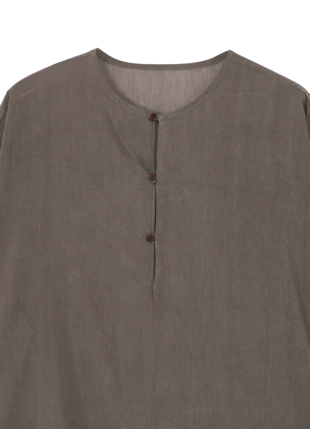 COTTON LAWN INK DYED GUESSETED COLLARLESS BLOUSE