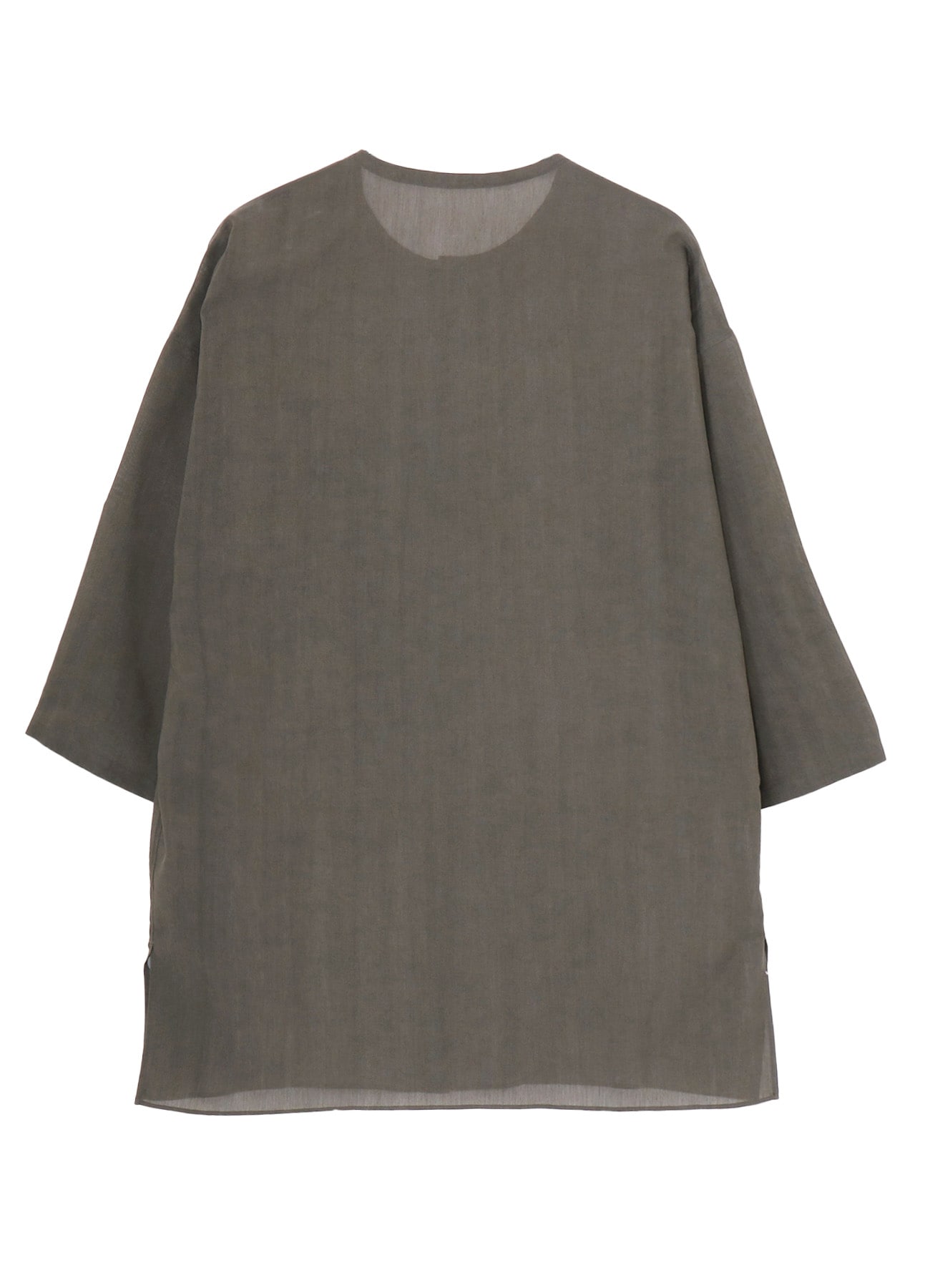 COTTON LAWN INK DYED GUESSETED STRING COLLAR BLOUSE