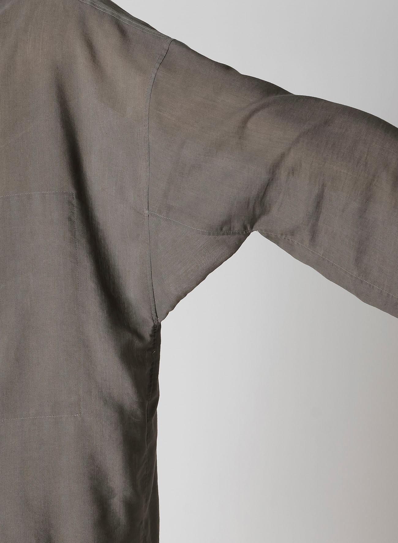 COTTON LAWN INK DYED GUESSETED STRING COLLAR BLOUSE