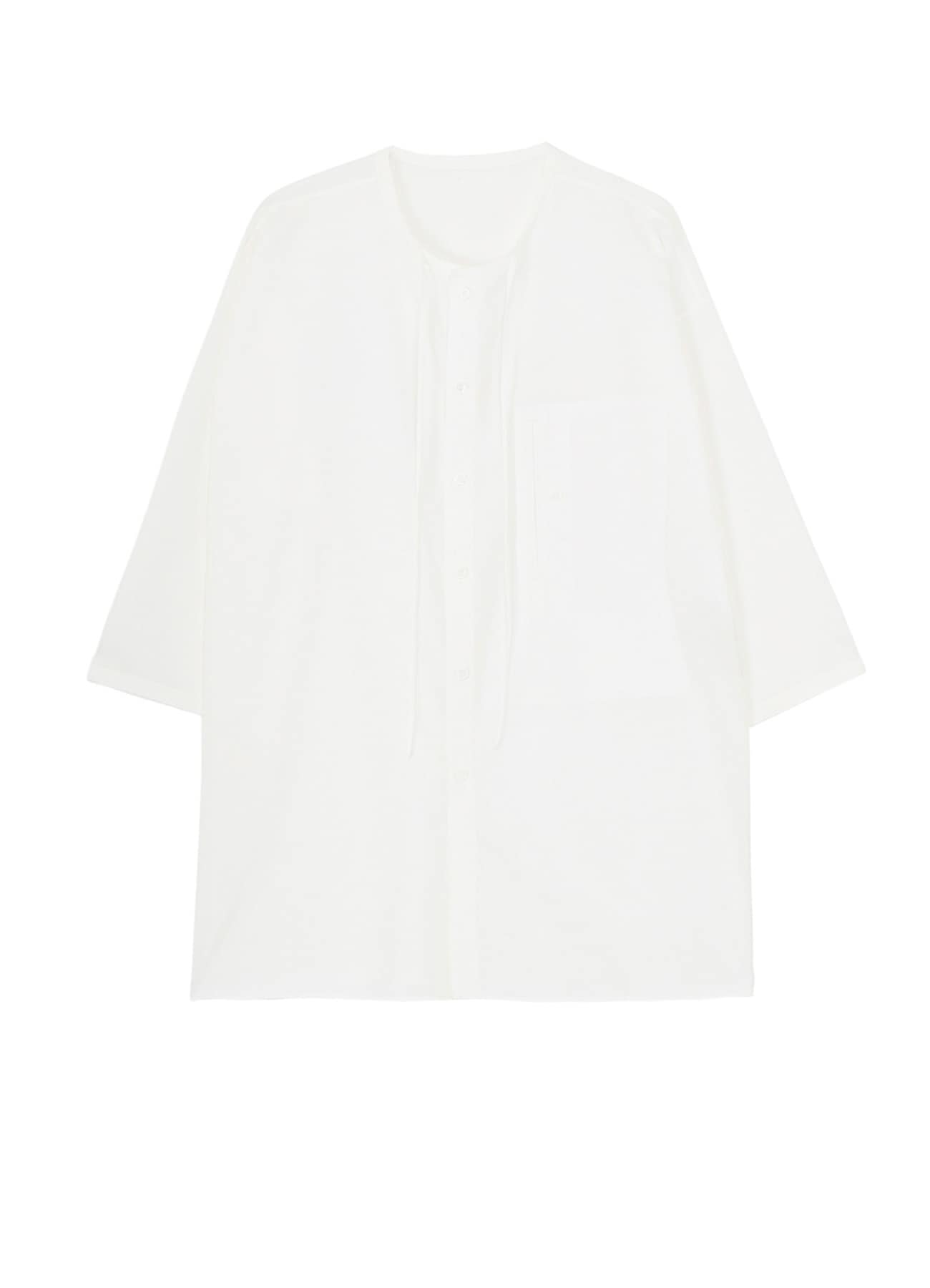 COTTON BROAD GUESSETED STRING COLLAR BLOUSE