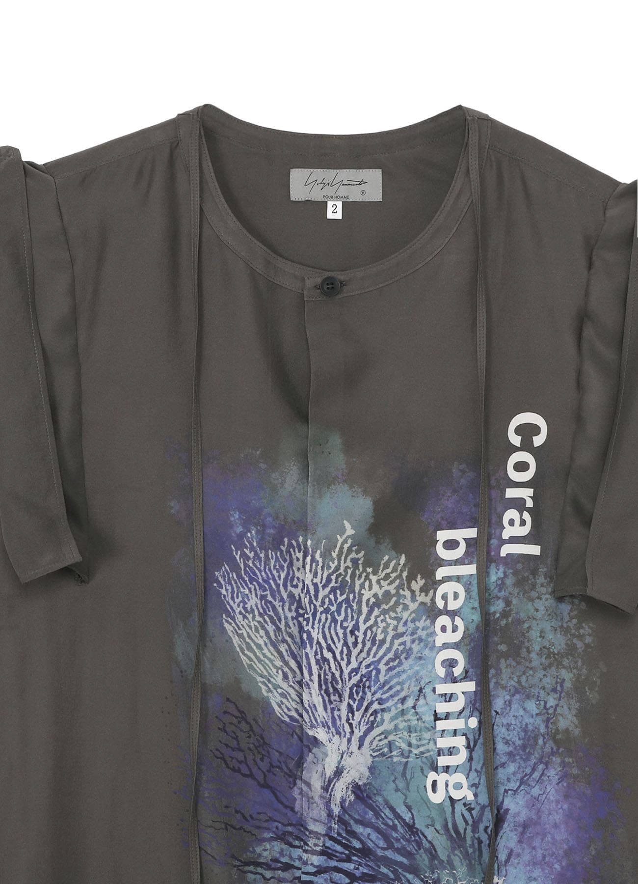 CORAL INK DYED SLEEVELESS STRING COLLAR BLOUSE