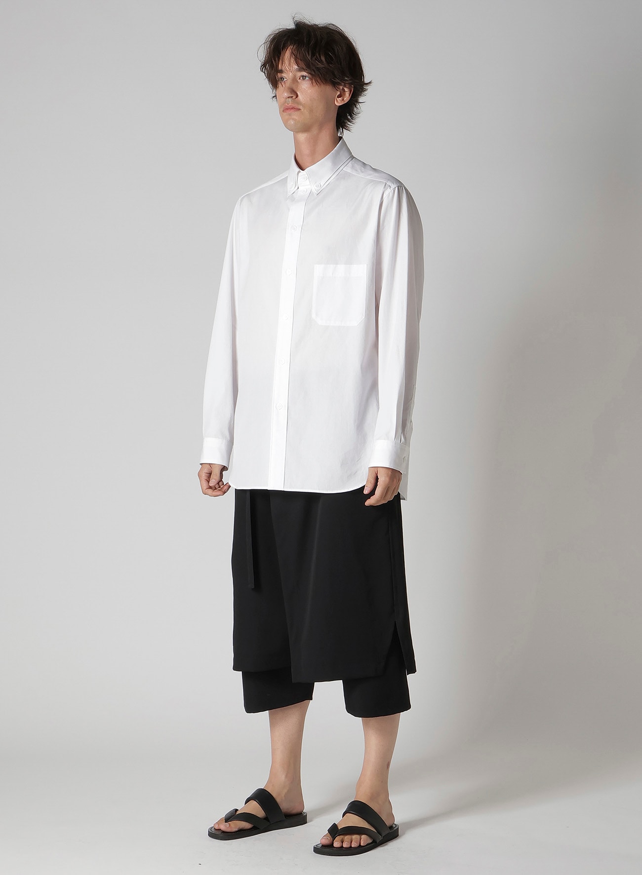 COTTON BROAD DOUBLE COLLAR BLOUSE