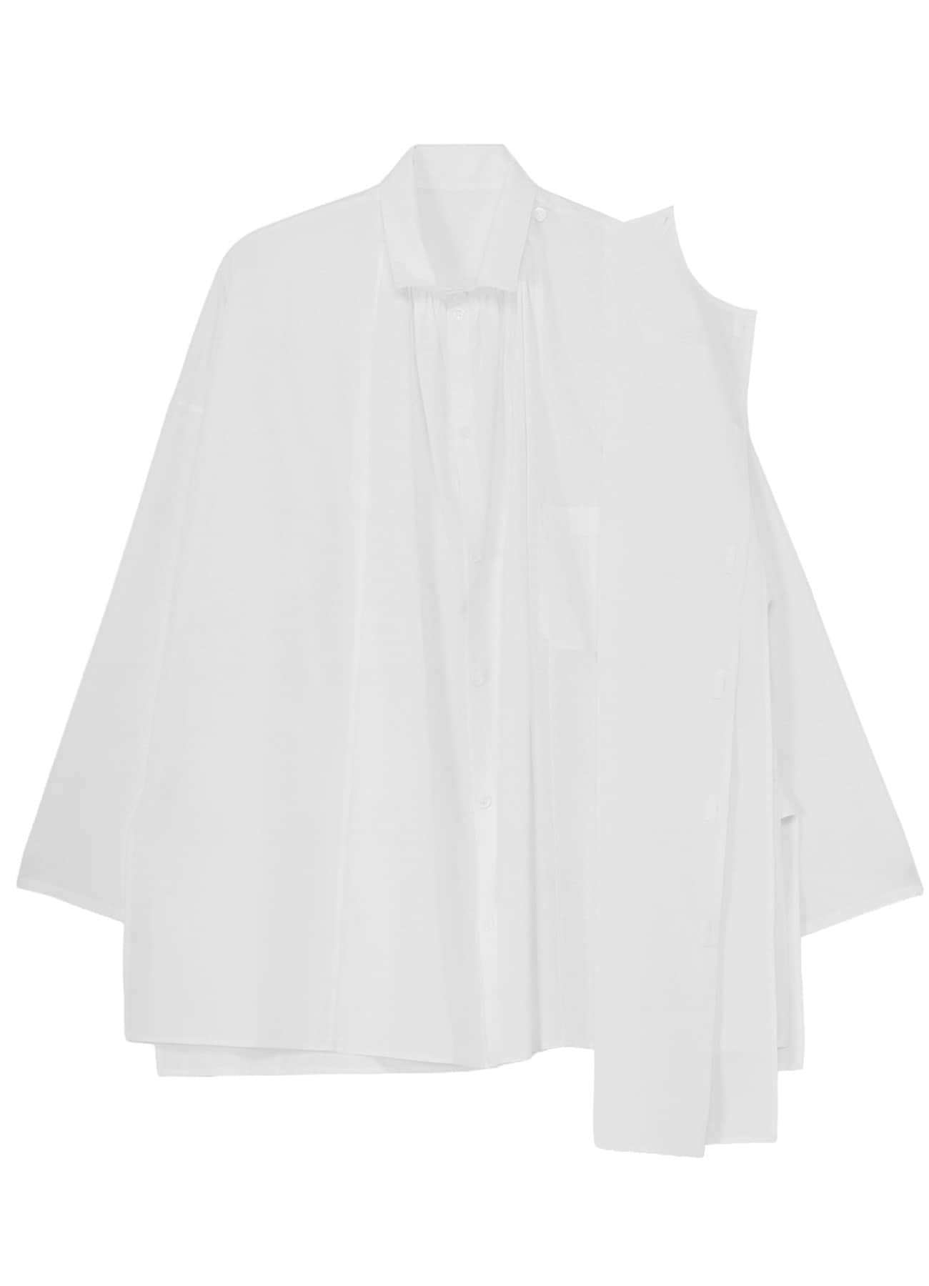 COTTON BROAD GATHER DOUBLE BLOUSE