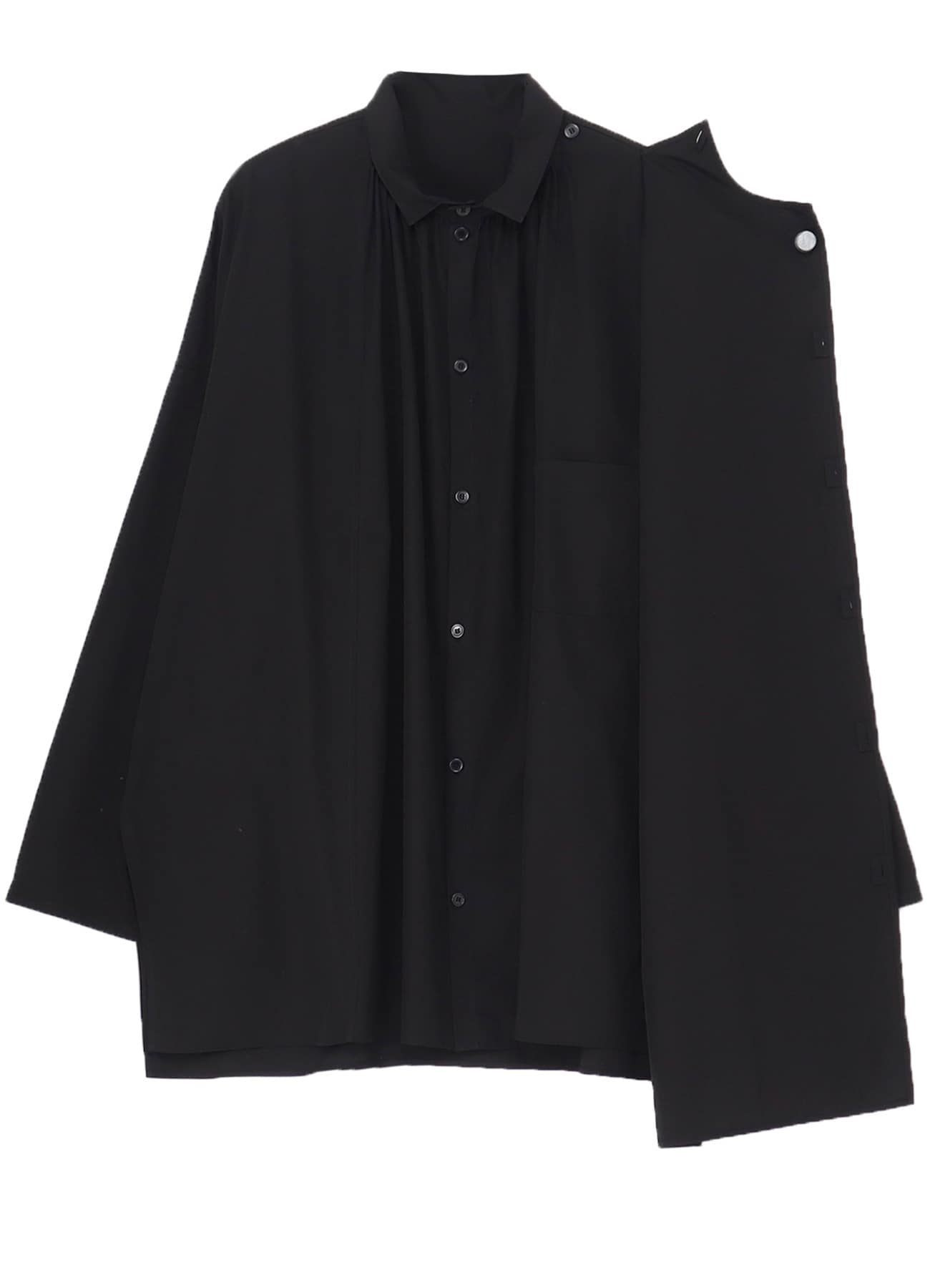 COTTON BROAD GATHER DOUBLE BLOUSE