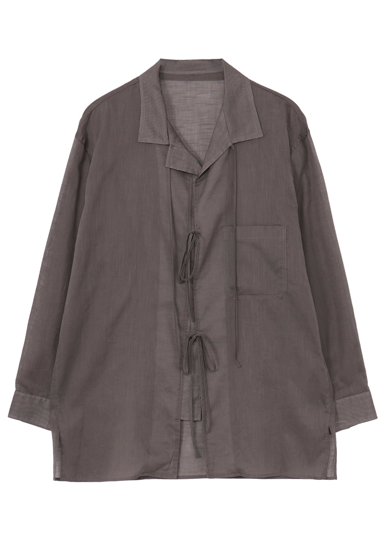 COTTON/LINEN SLAB LAWN RIBBON BLOUSE