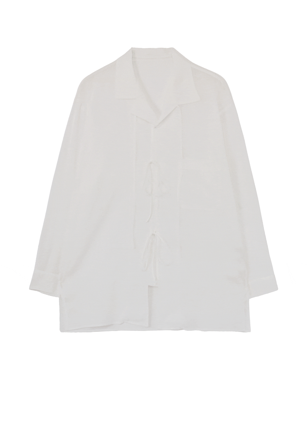 COTTON/LINEN SLAB LAWN RIBBON BLOUSE