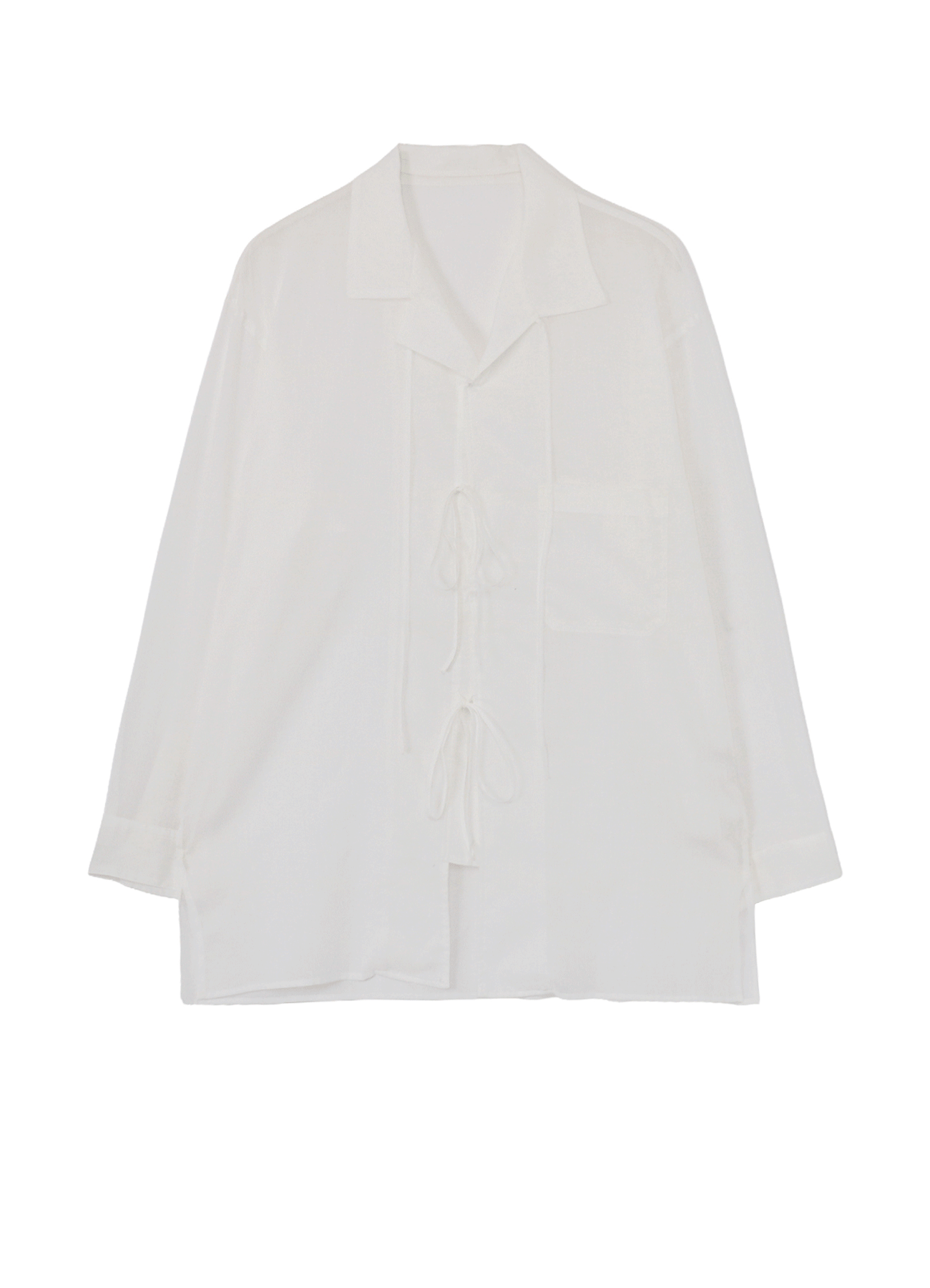 COTTON/LINEN SLAB LAWN RIBBON BLOUSE