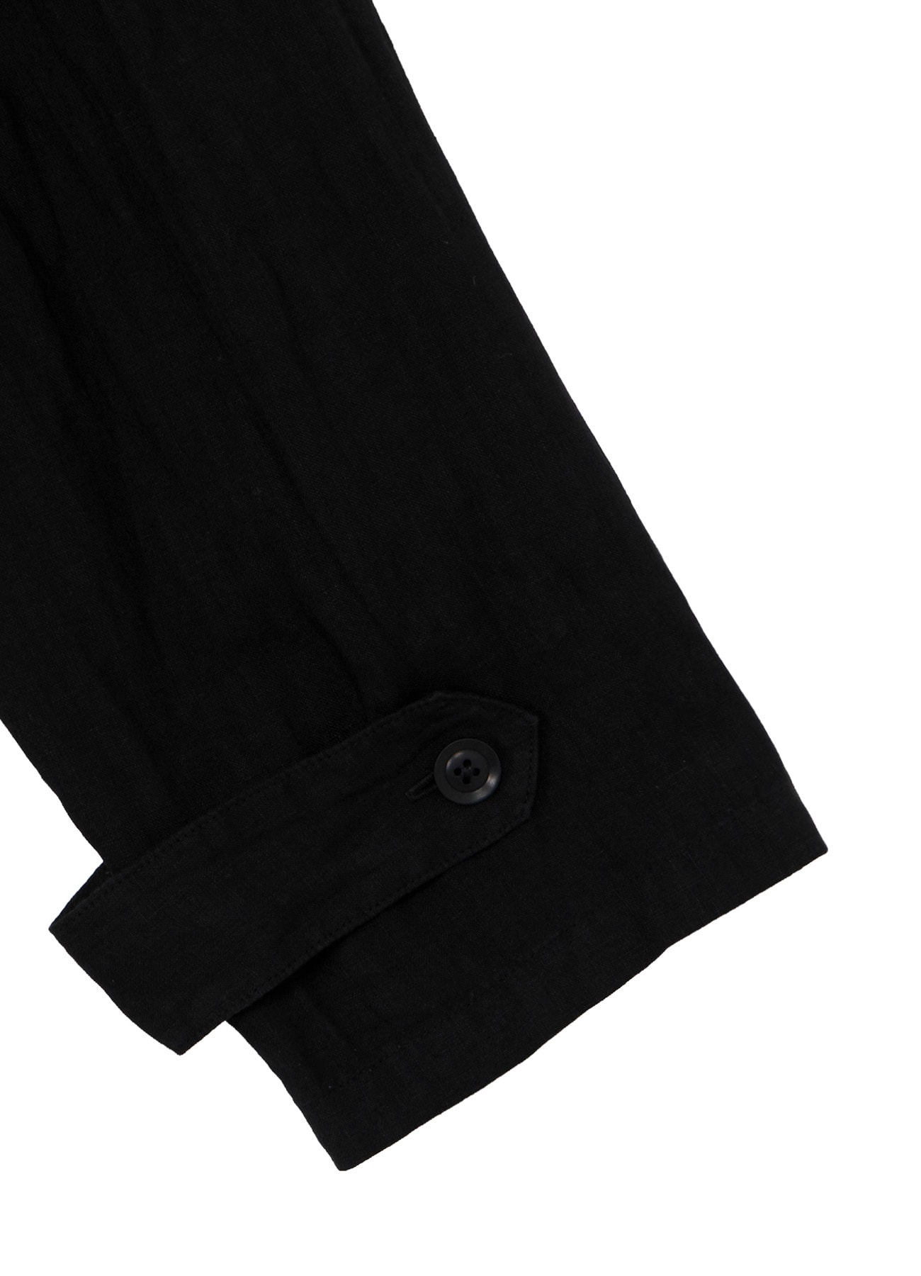 GARMENT-DYED LINEN SHIRT COAT(M Black): Yohji Yamamoto POUR HOMME
