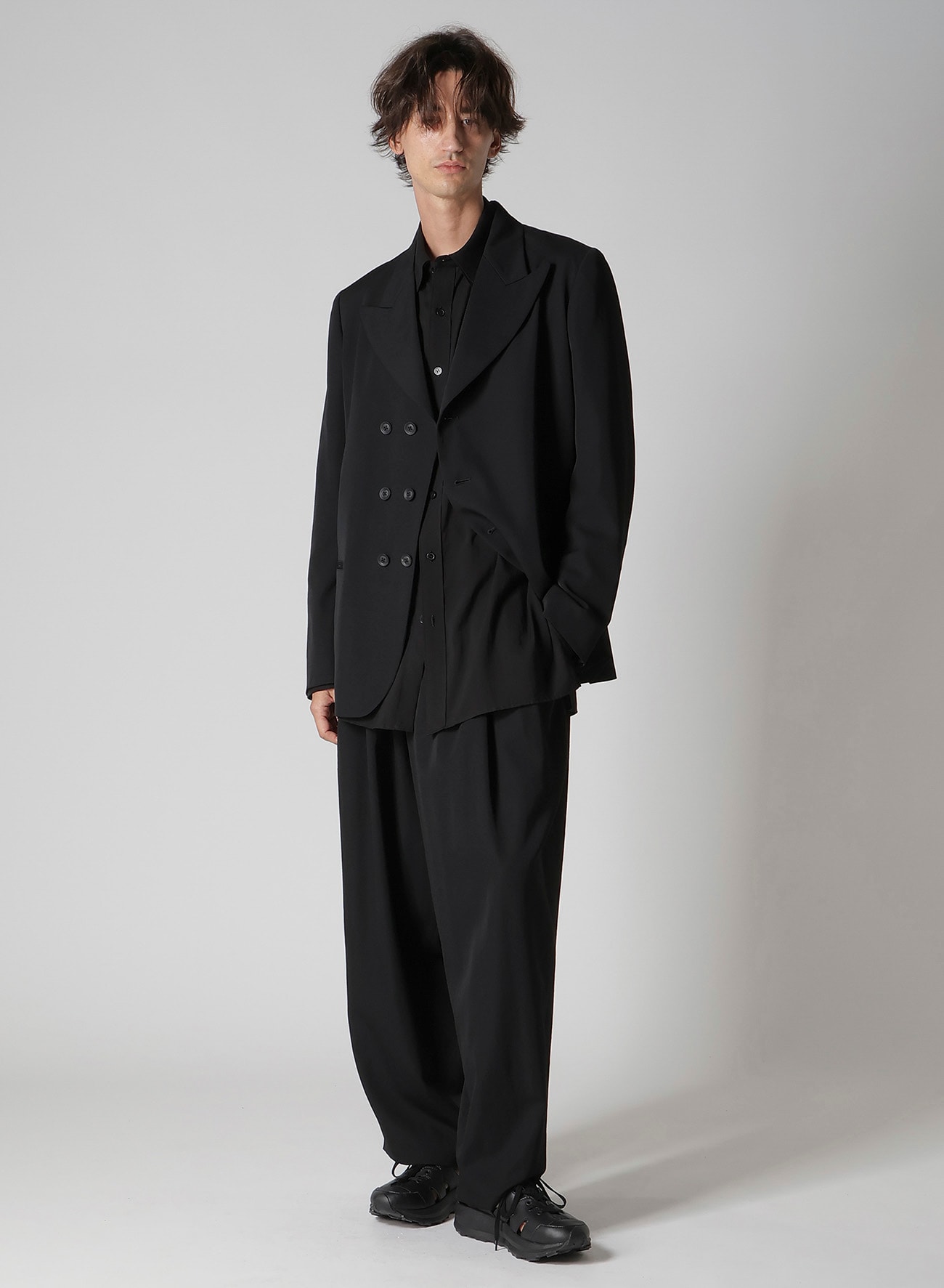 CELLULOSE LAWN DOUBLE COLLAR BLOUSE