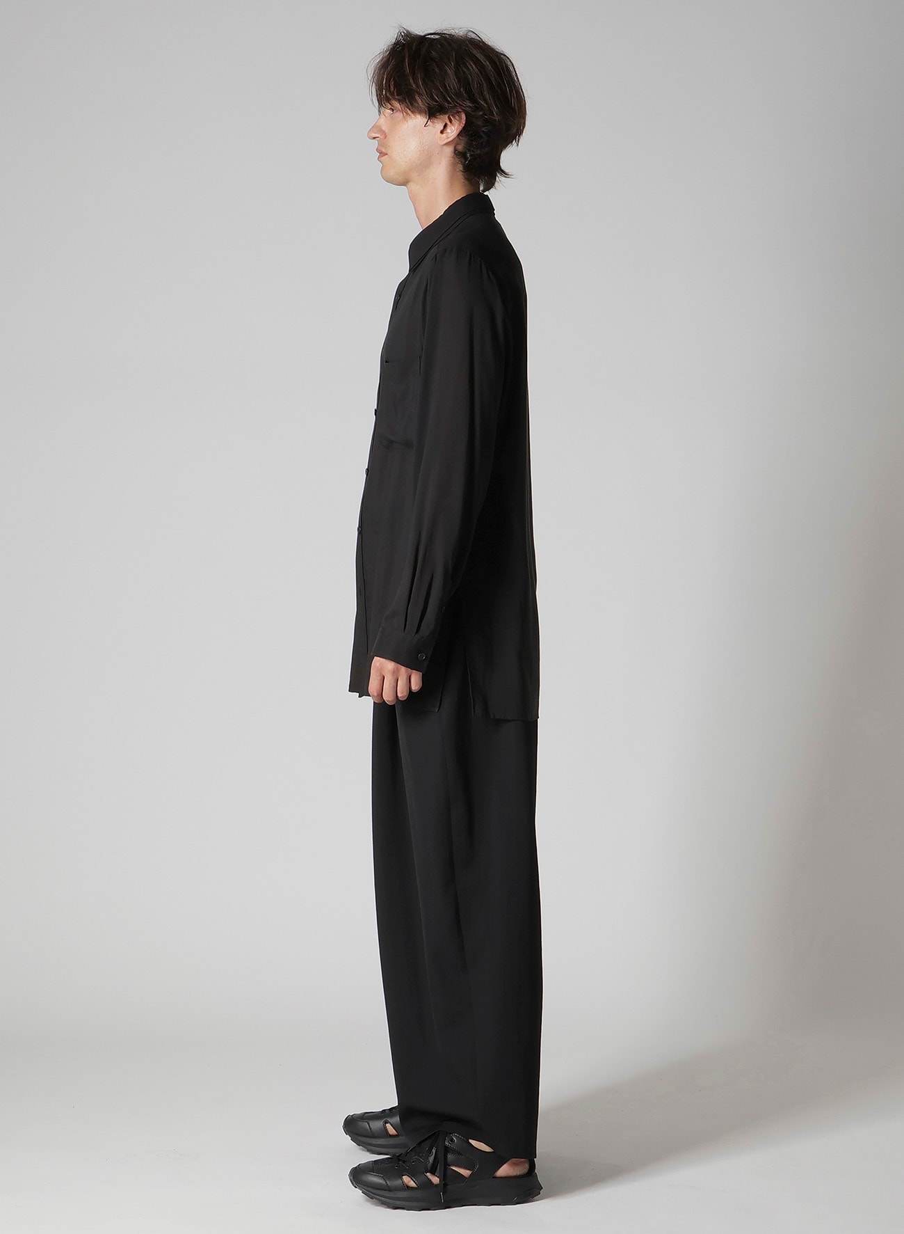 CELLULOSE LAWN DOUBLE COLLAR BLOUSE