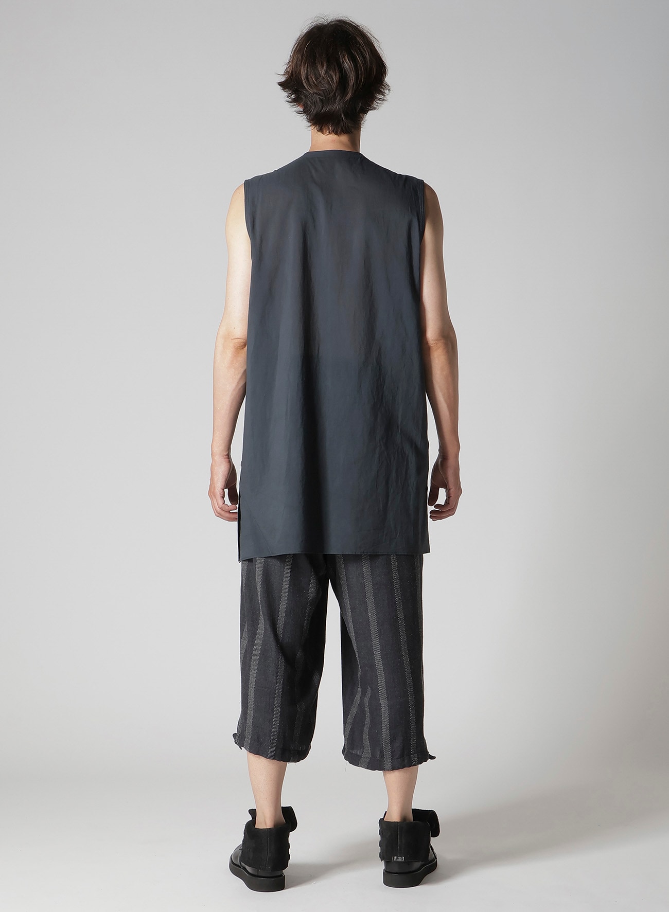 JACQUARD COTTON LAWN CORAL SLEEVELESS BLOUSE