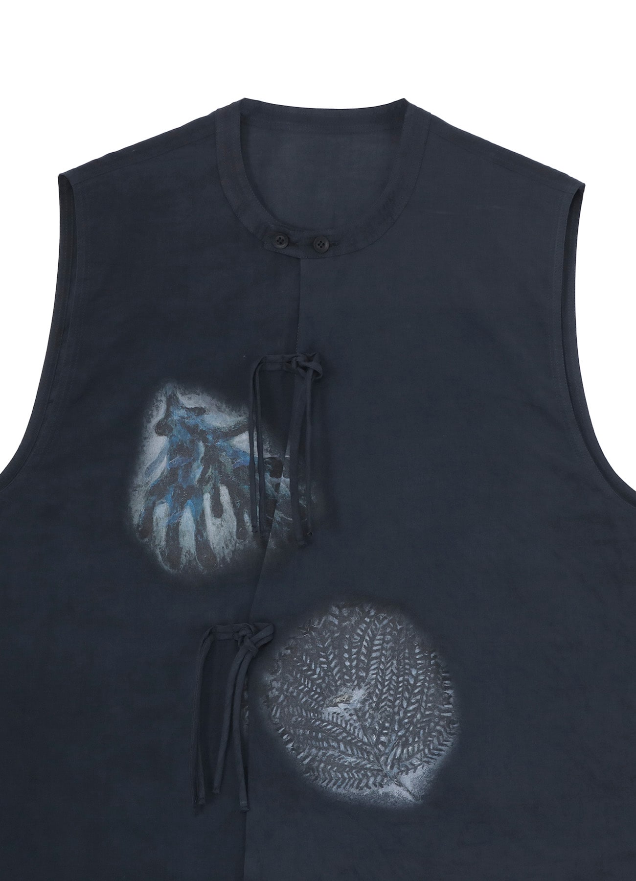 JACQUARD COTTON LAWN CORAL SLEEVELESS BLOUSE