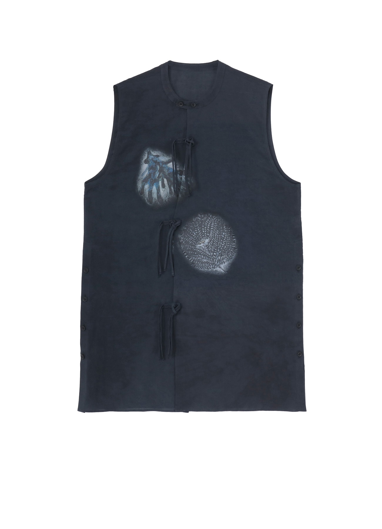 JACQUARD COTTON LAWN CORAL SLEEVELESS BLOUSE