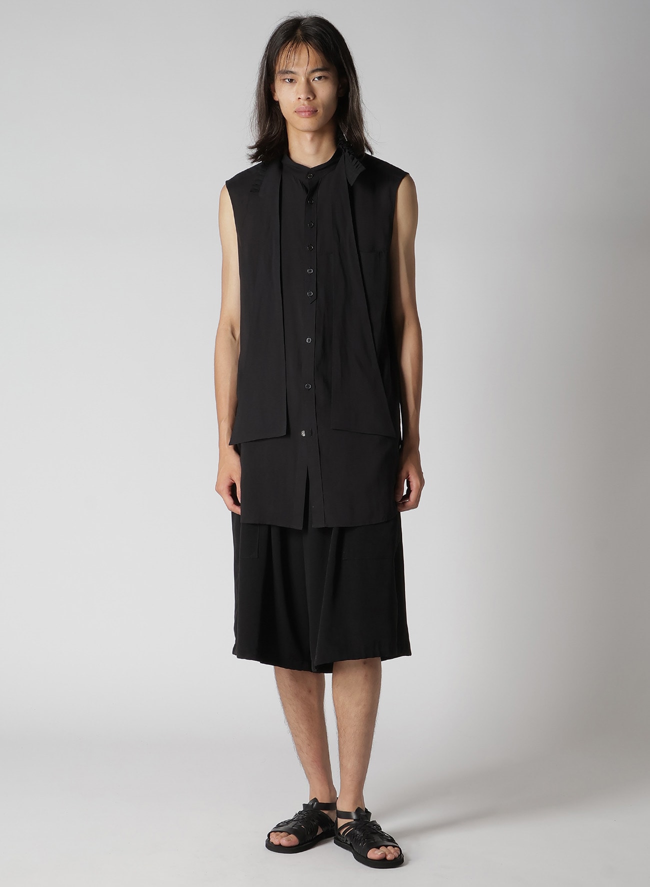 CELLULOSE LAWN RUFFED SPARE COLLAR BLOUSE