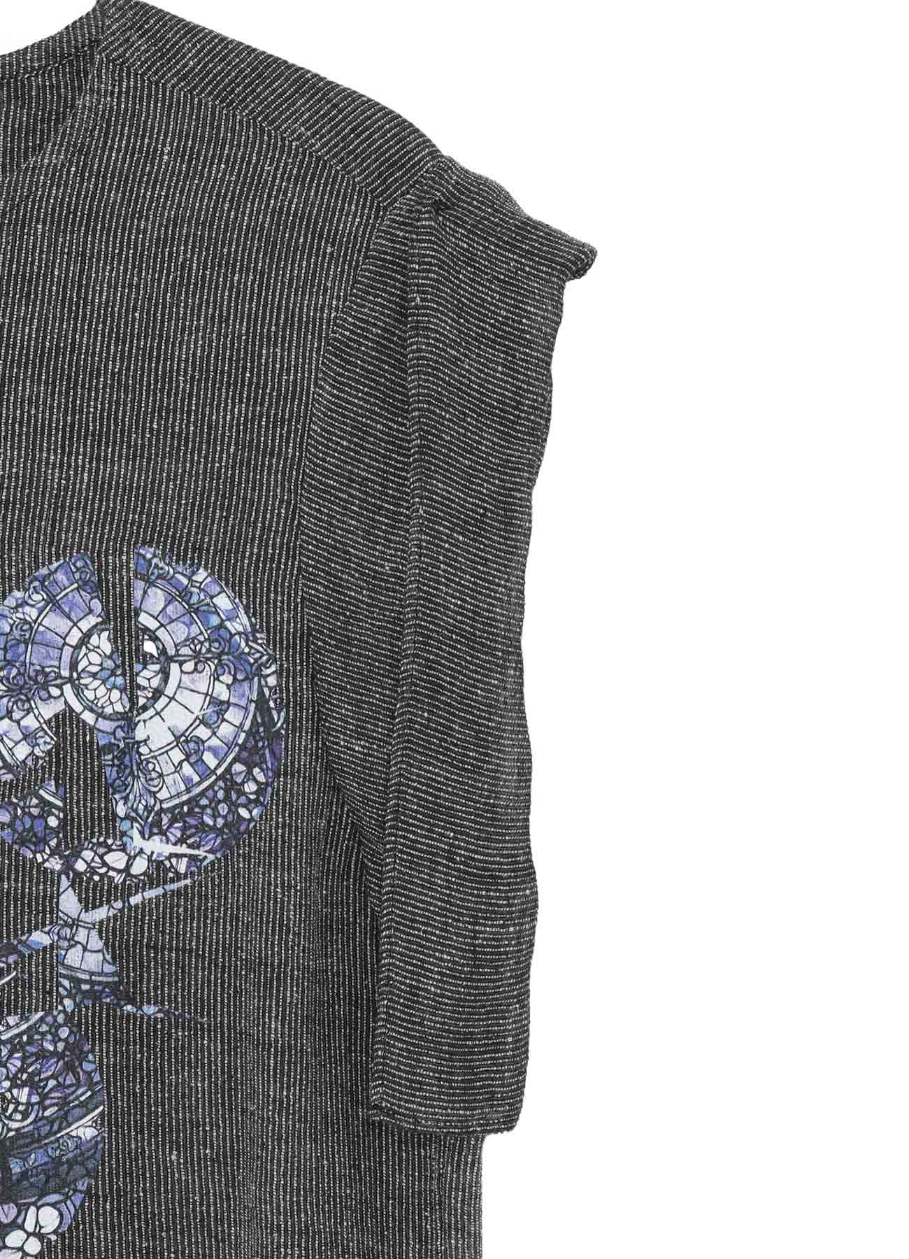 <PIECE UNIQUE/AOYAMA>MESSAGE PRINTED SS PLACKET BLOUSE