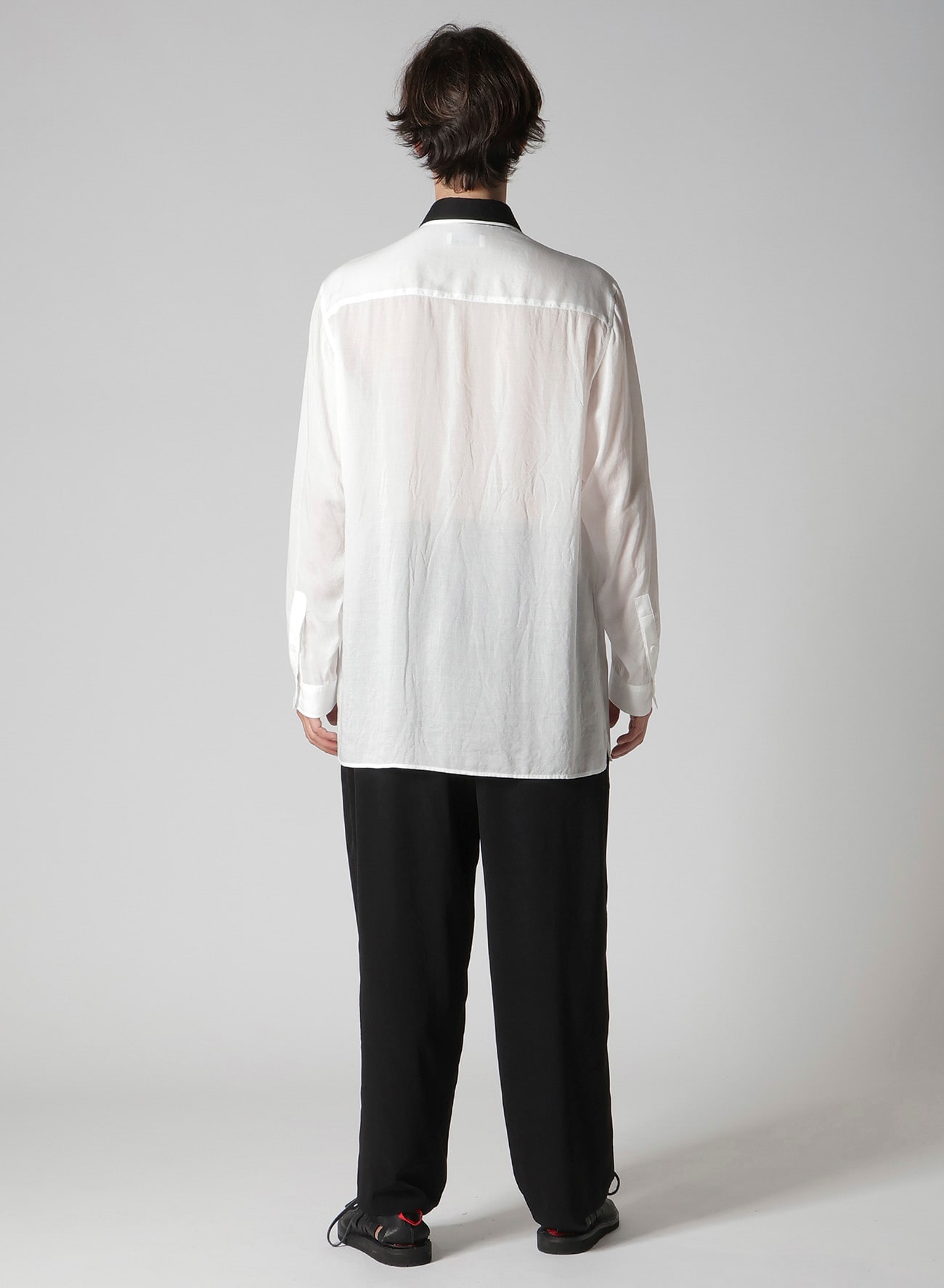 CELLULOSE LAWN DOUBLE COLLAR BLOUSE