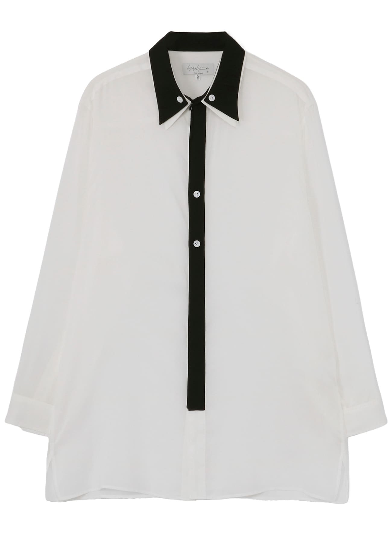 CELLULOSE LAWN DOUBLE COLLAR BLOUSE