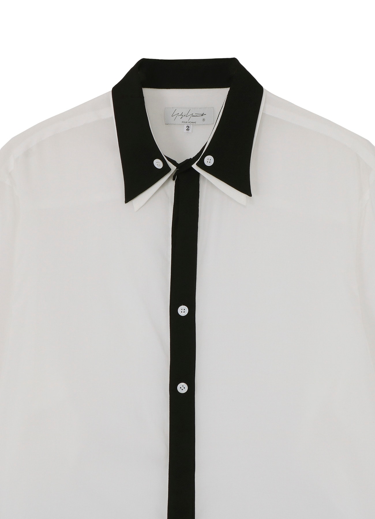 CELLULOSE LAWN DOUBLE COLLAR BLOUSE