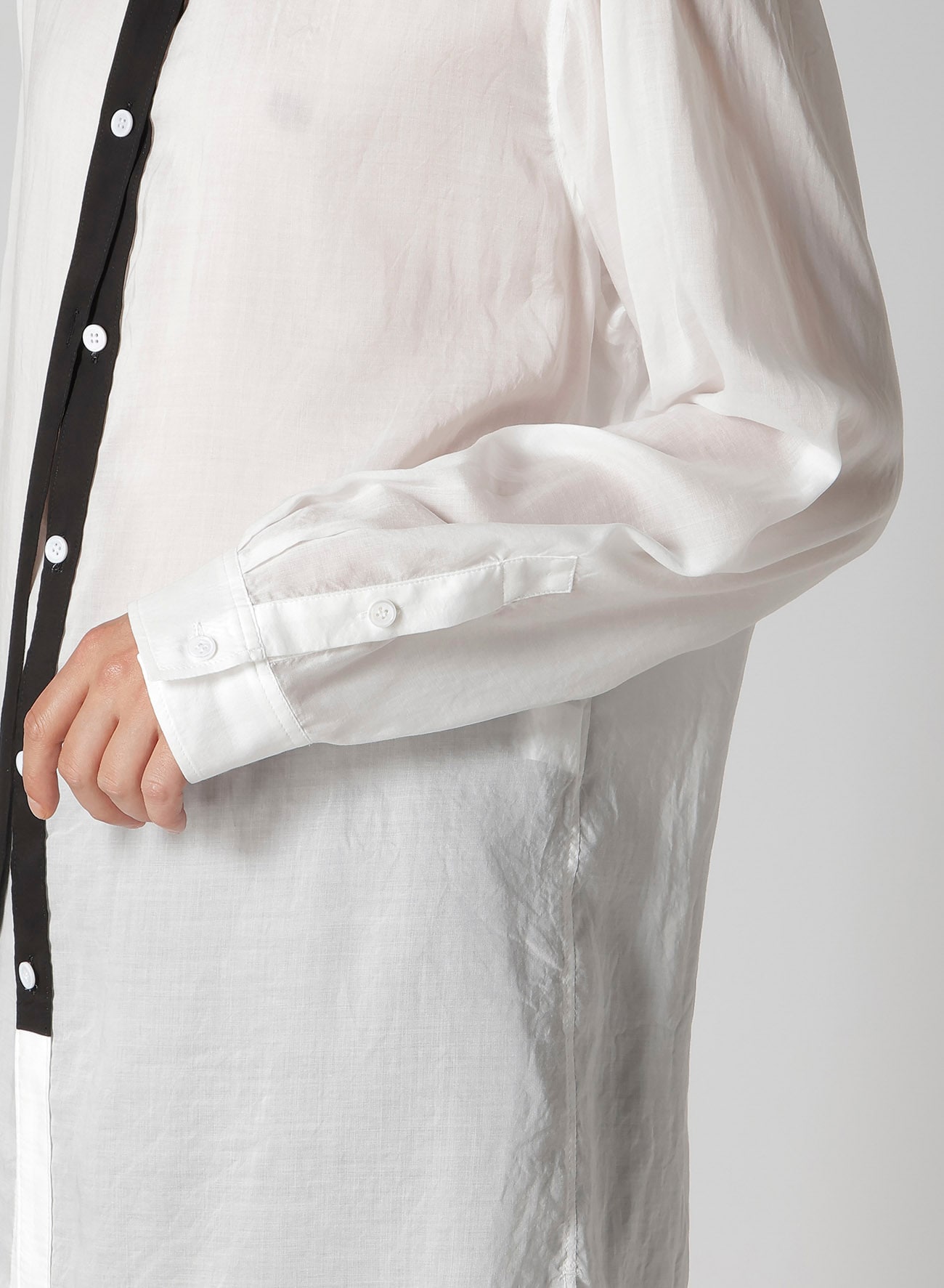 CELLULOSE LAWN DOUBLE COLLAR BLOUSE