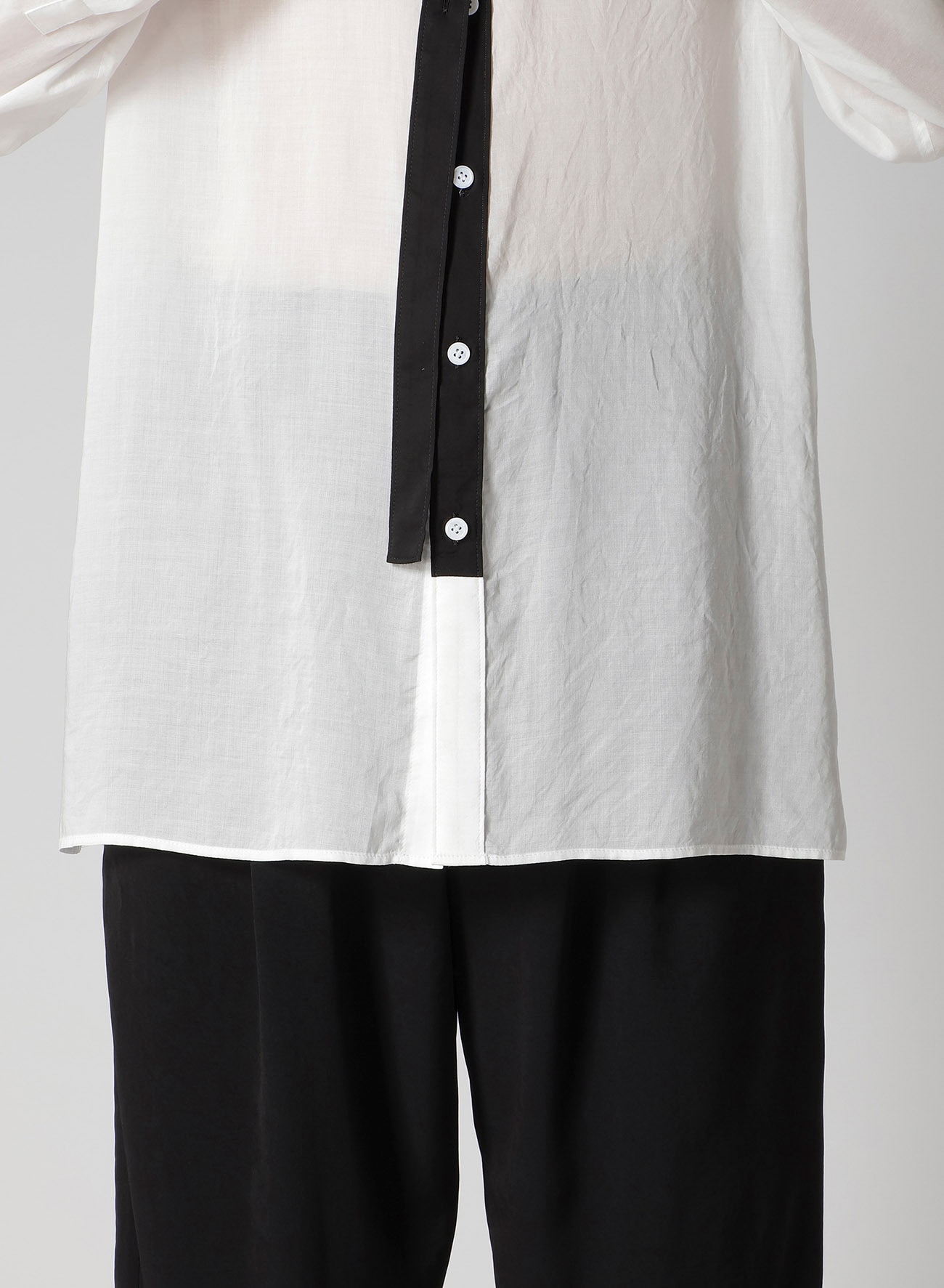 CELLULOSE LAWN DOUBLE COLLAR BLOUSE