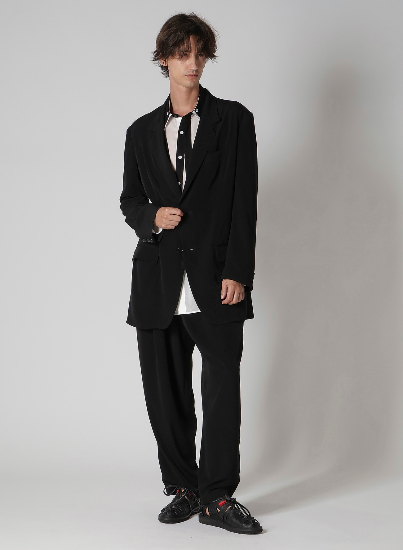 CELLULOSE LAWN DOUBLE COLLAR BLOUSE