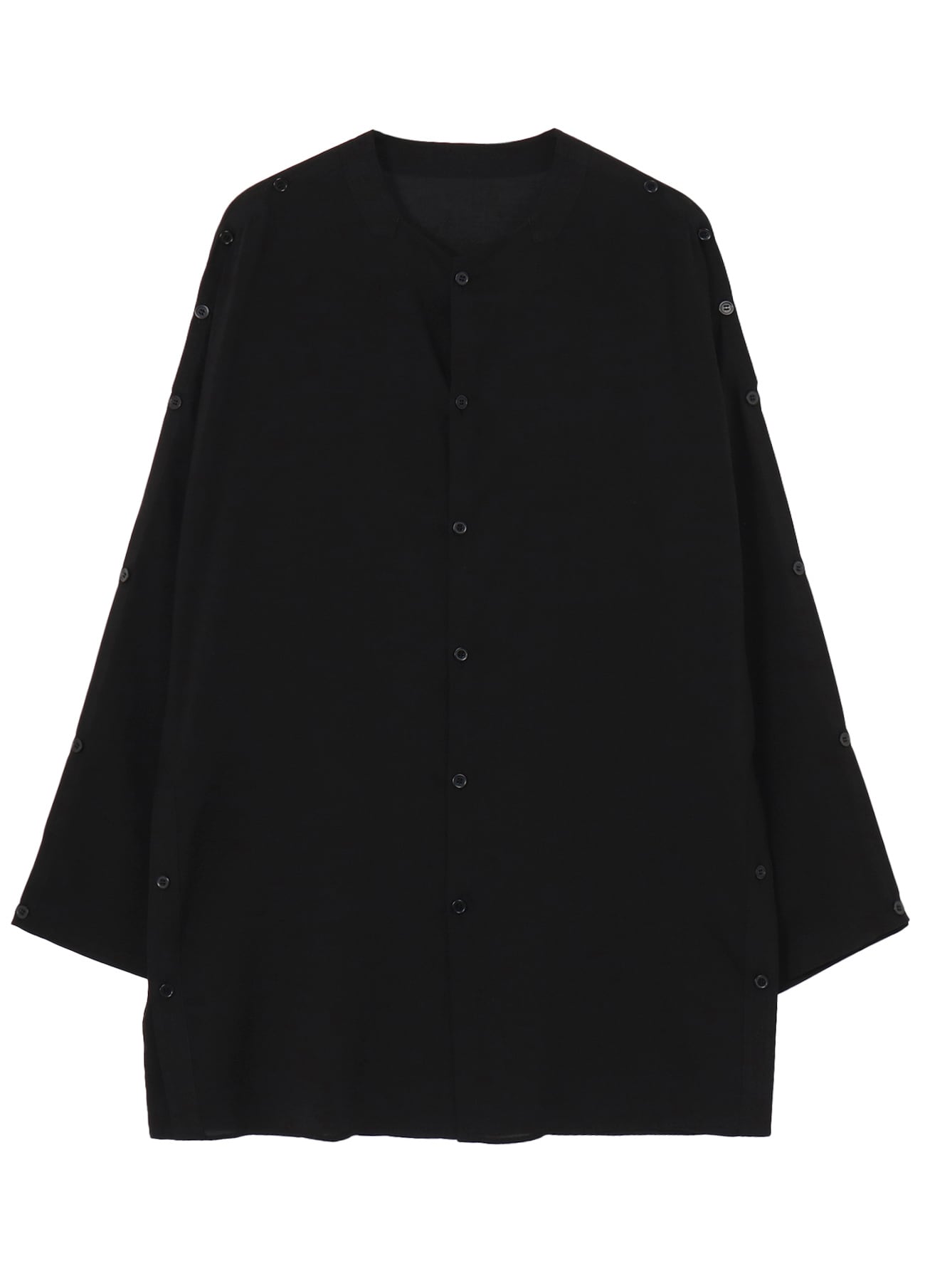 CELLULOSE LAWN COLLARLESS BLOUSE