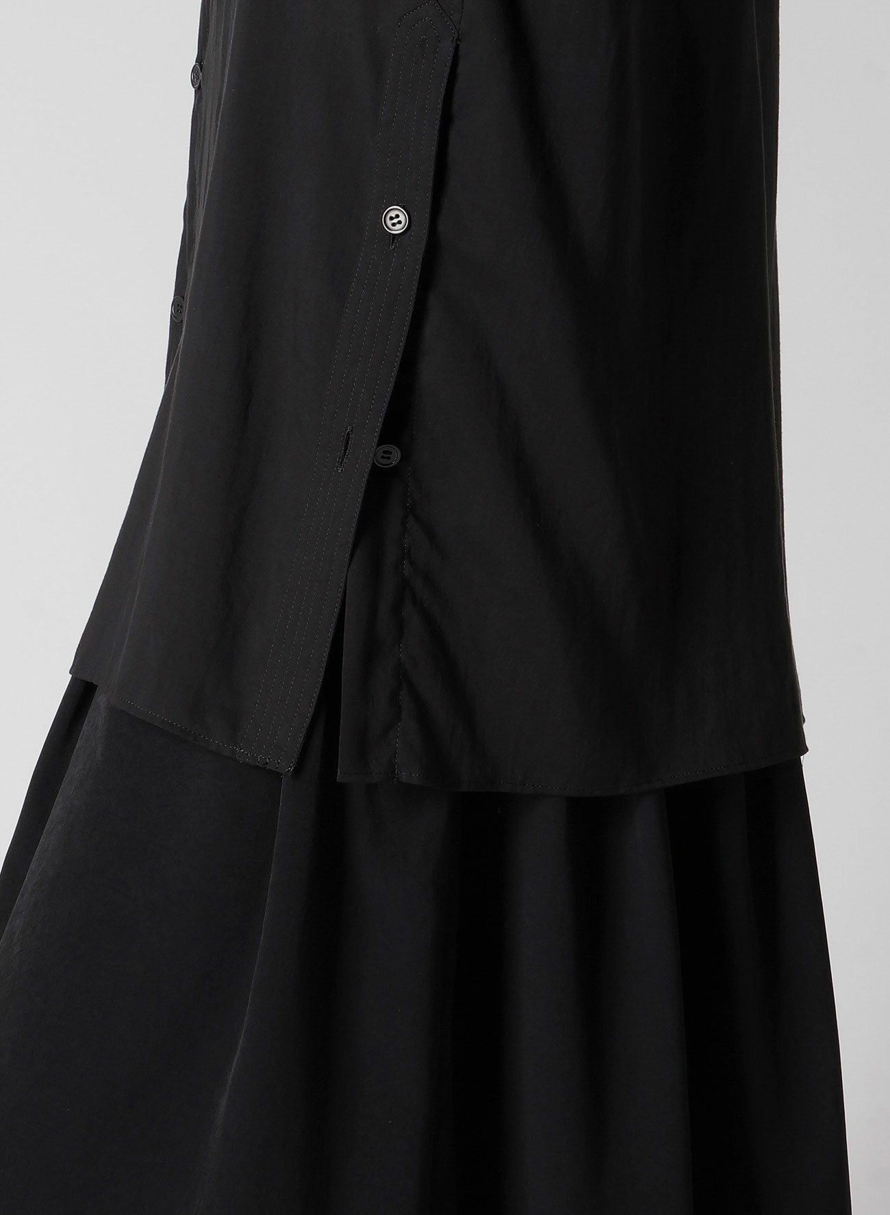 CELLULOSE LAWN COLLARLESS BLOUSE