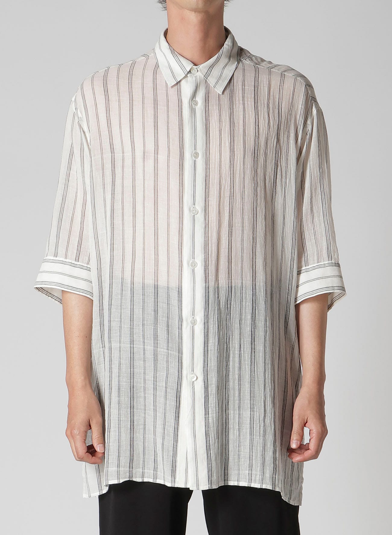 KHADI STRIPE SHORT SLEEVE BLOUSE